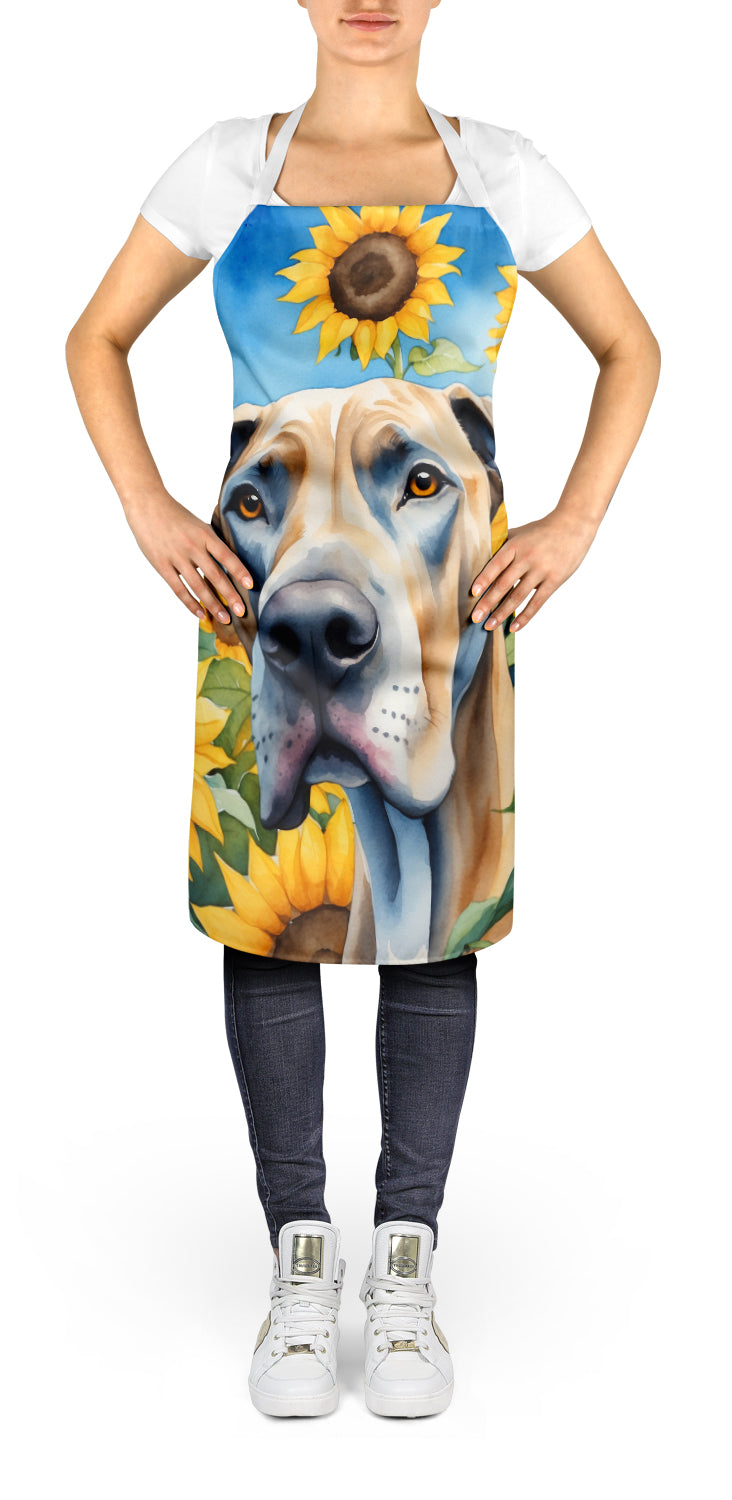 Buy this Great Dane in Sunflowers Apron