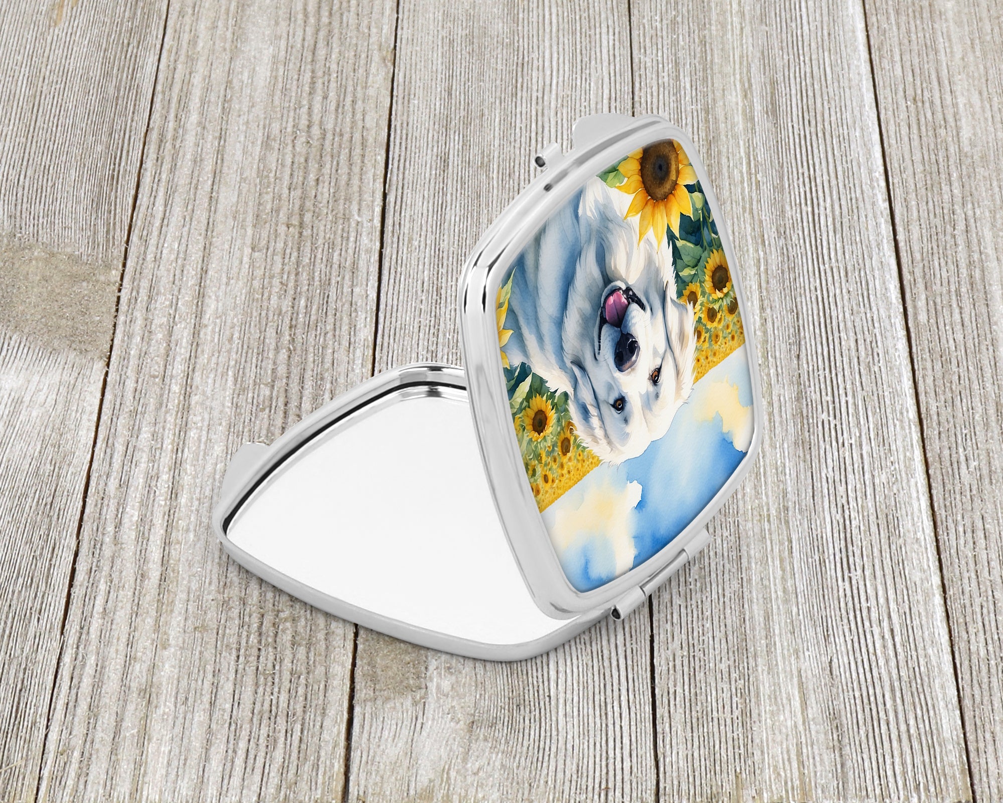 Buy this Great Pyrenees in Sunflowers Compact Mirror