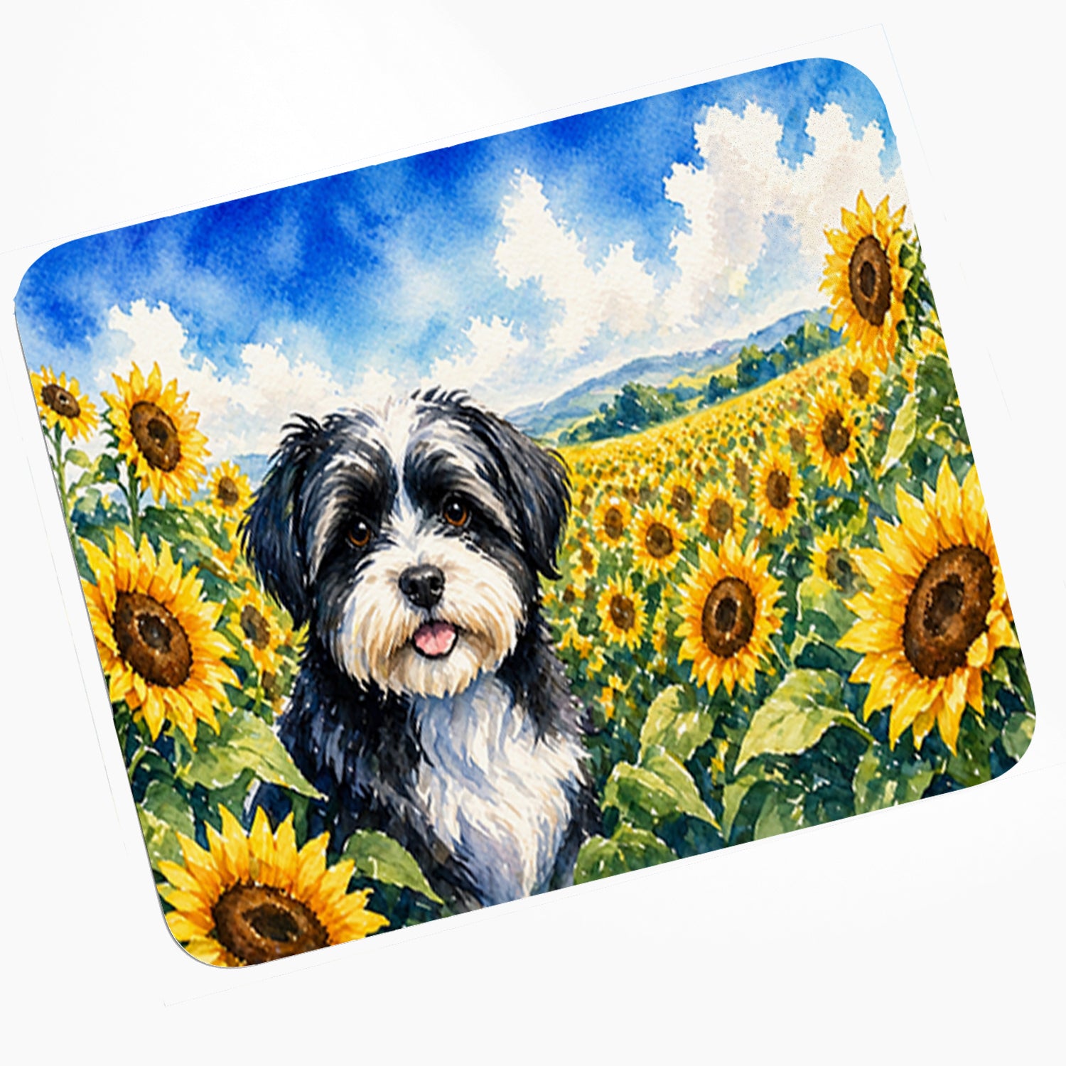 Buy this Havanese in Sunflowers Mouse Pad, Heat Resistant Trivet Hot Pad
