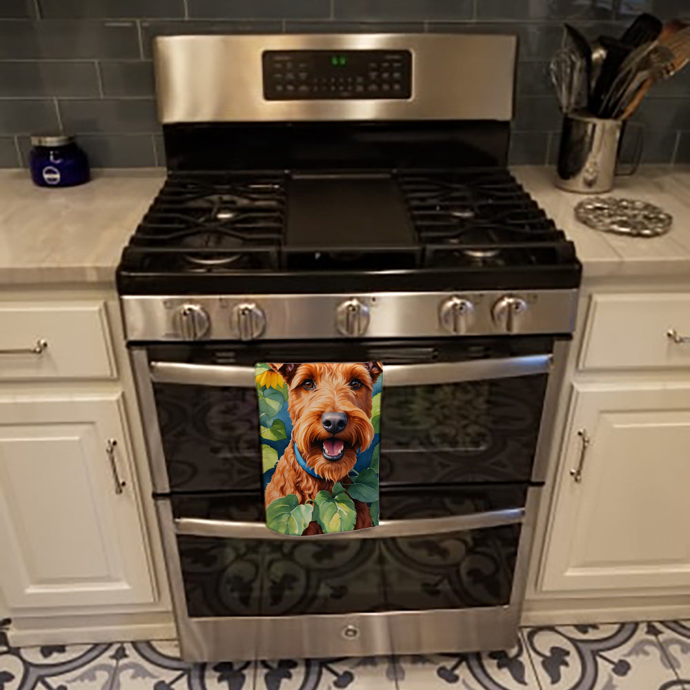Irish Terrier in Sunflowers Kitchen Towel