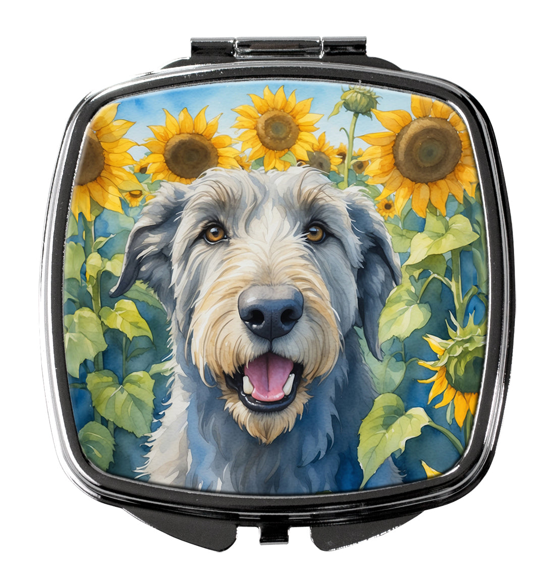 Buy this Irish Wolfhound in Sunflowers Compact Mirror