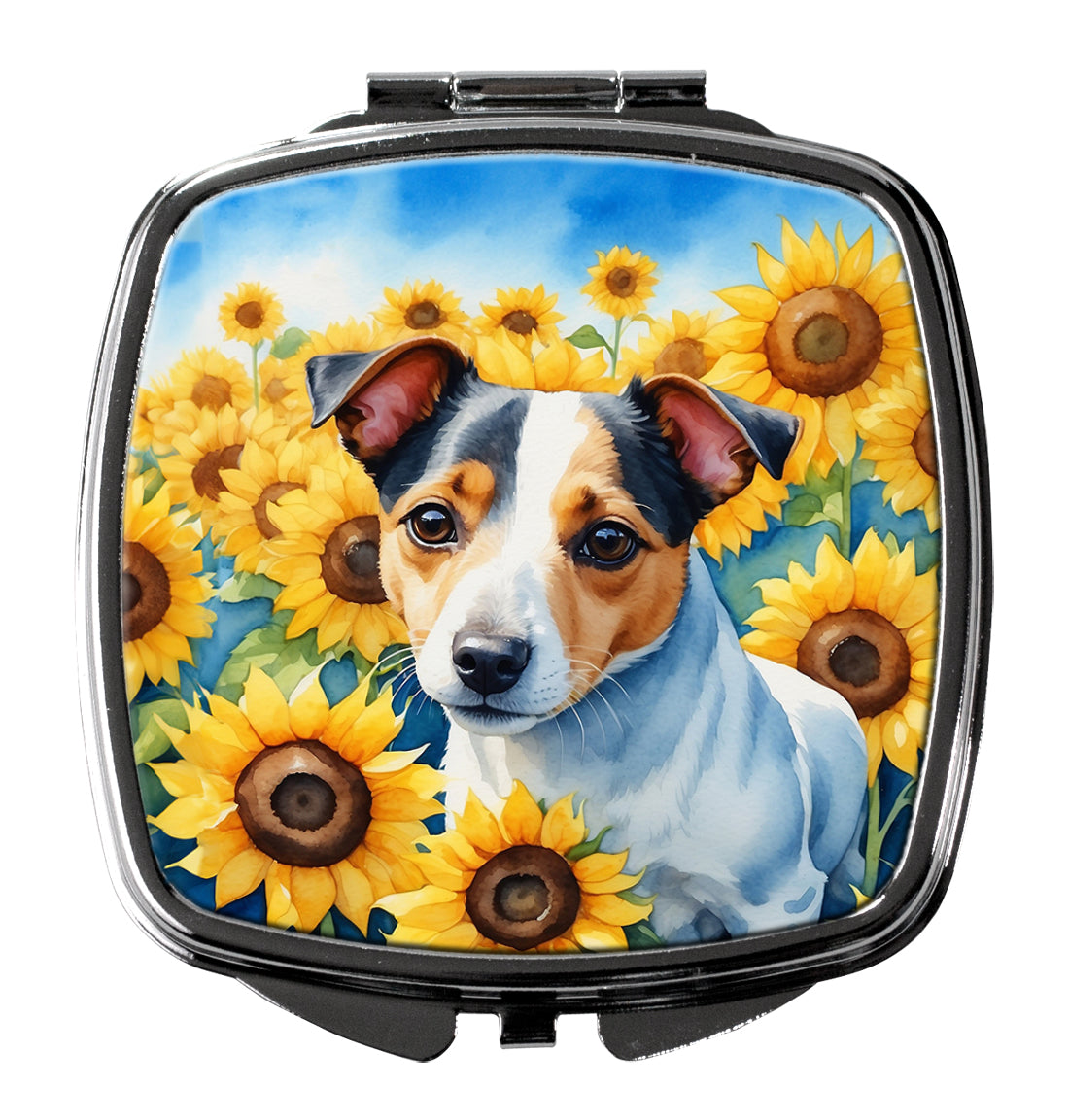 Buy this Jack Russell Terrier in Sunflowers Compact Mirror