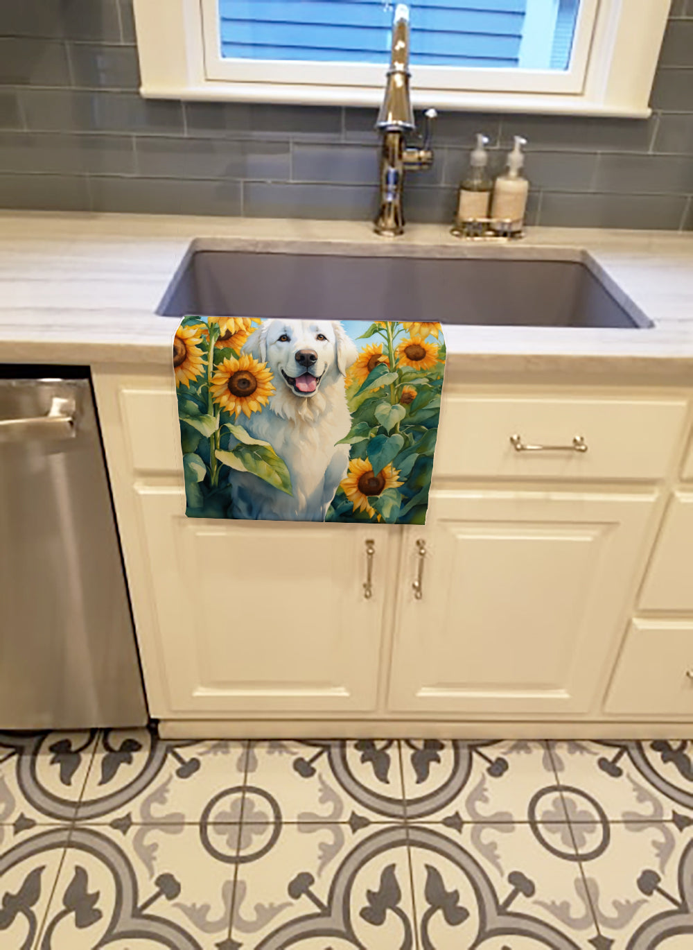 Buy this Kuvasz in Sunflowers Kitchen Towel