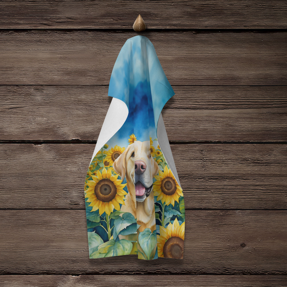 Labrador Retriever in Sunflowers Kitchen Towel