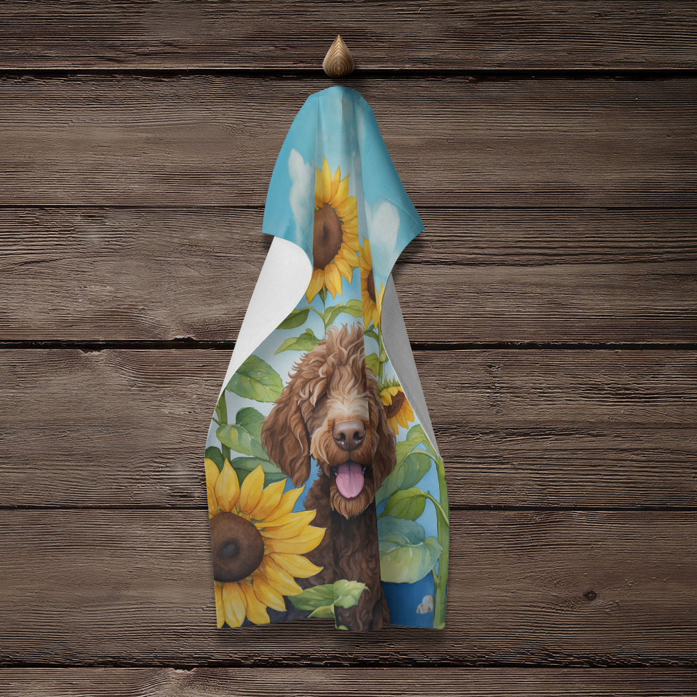 Labradoodle in Sunflowers Kitchen Towel