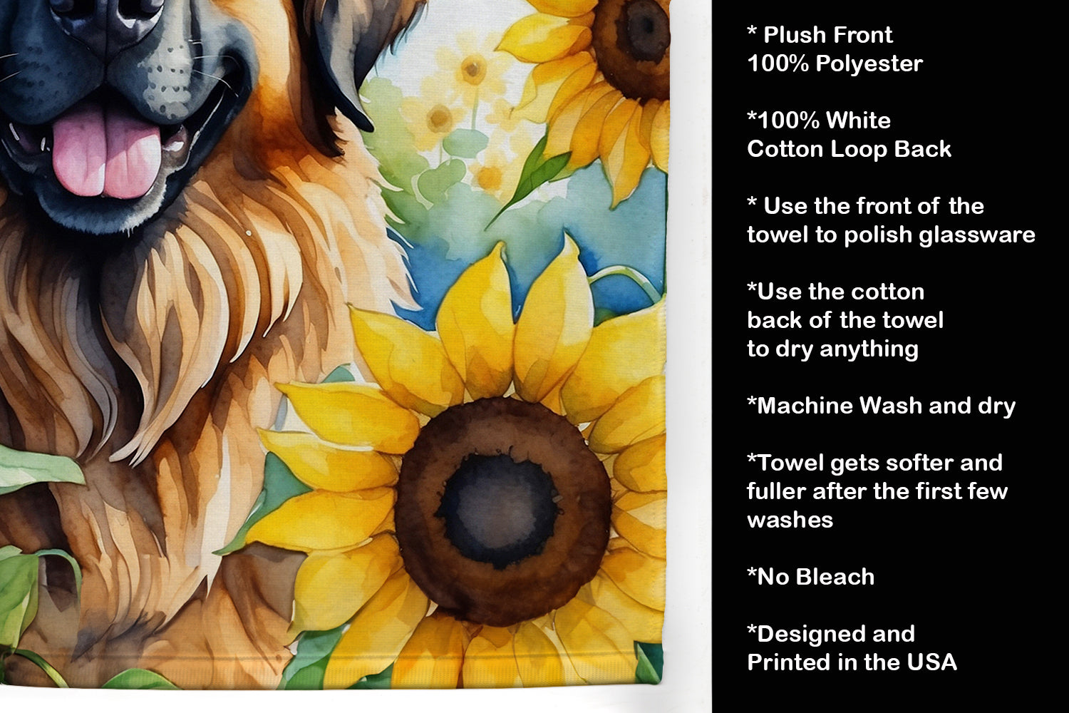 Leonberger in Sunflowers Kitchen Towel