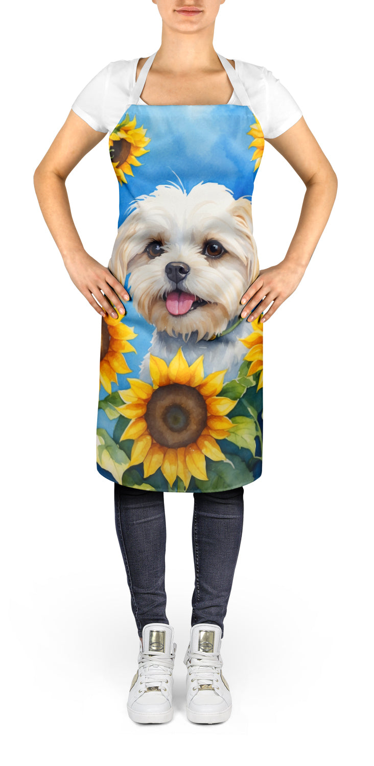 Buy this Maltese in Sunflowers Apron