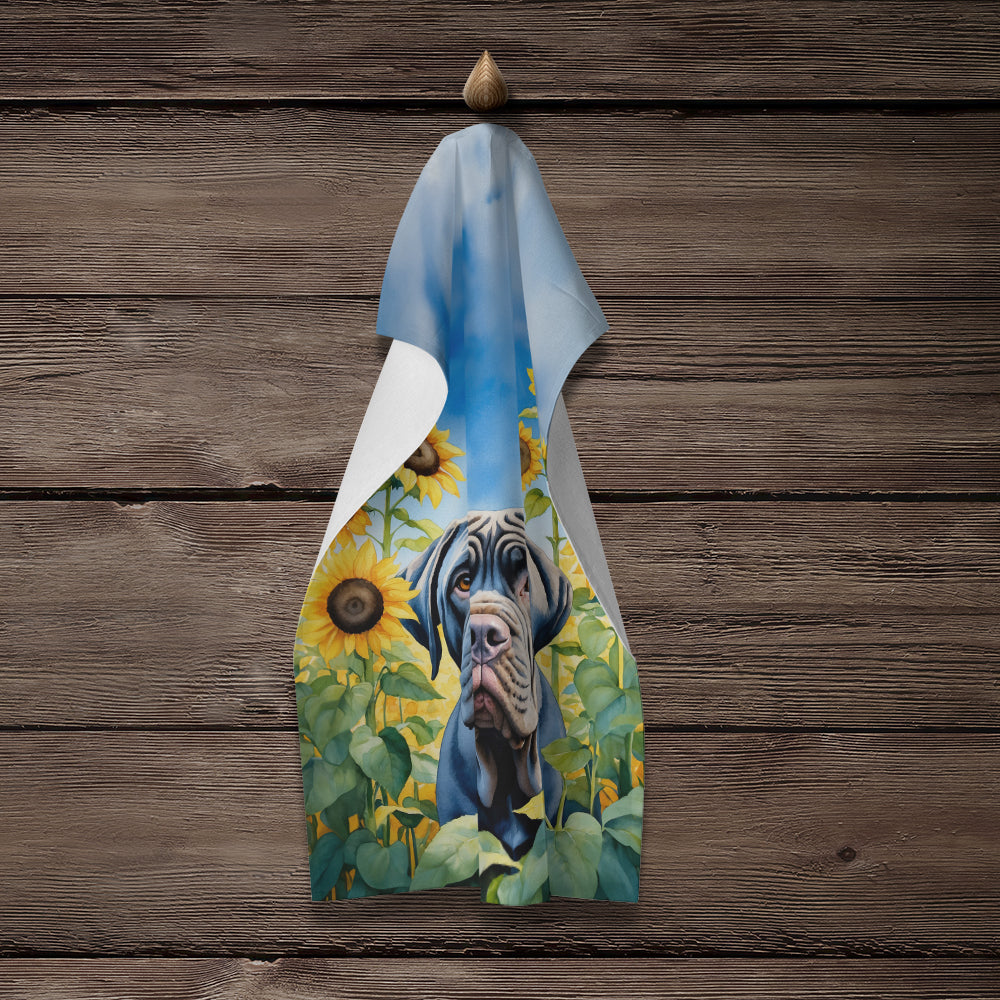 Neapolitan Mastiff in Sunflowers Kitchen Towel