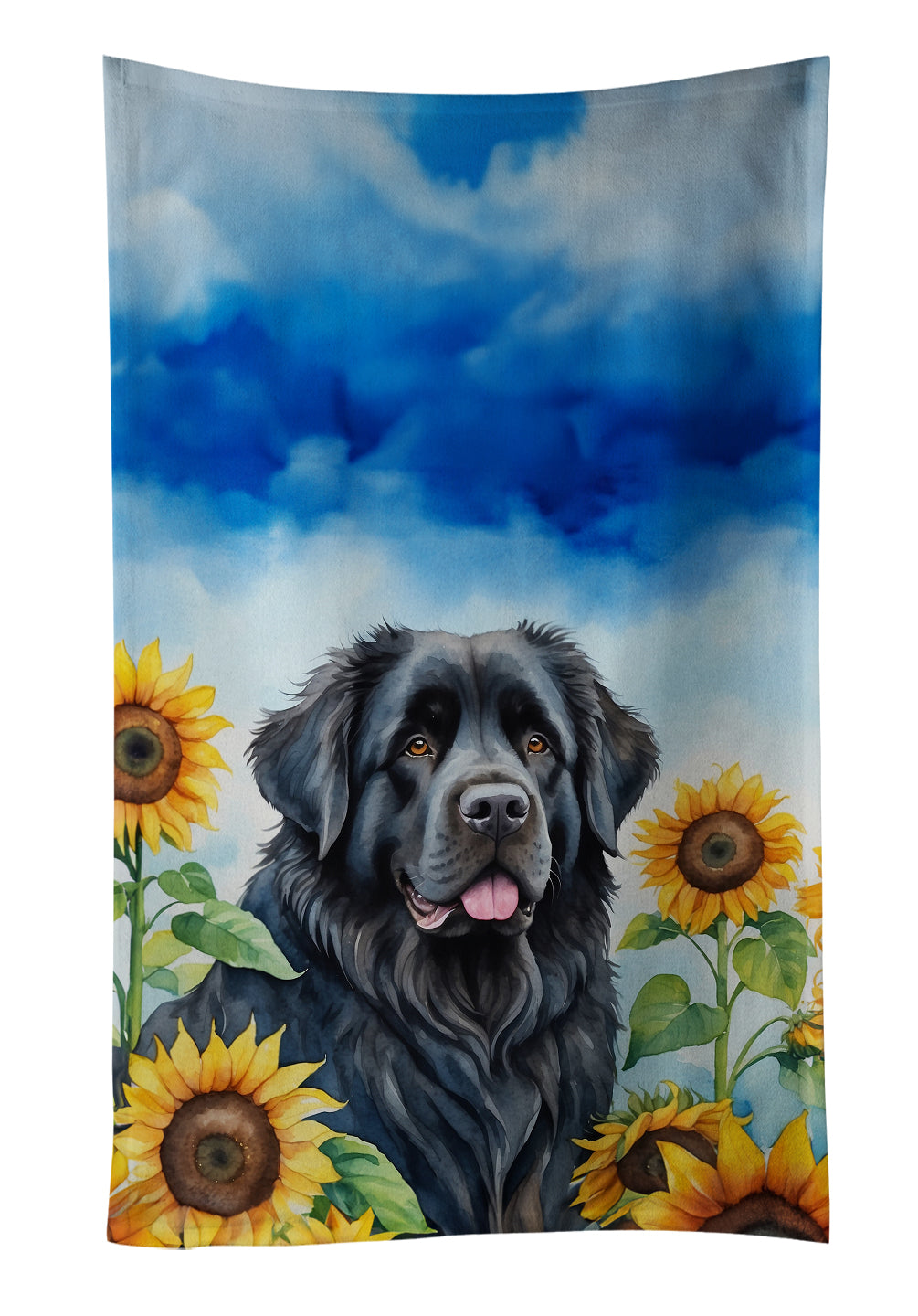 Buy this Newfoundland in Sunflowers Kitchen Towel