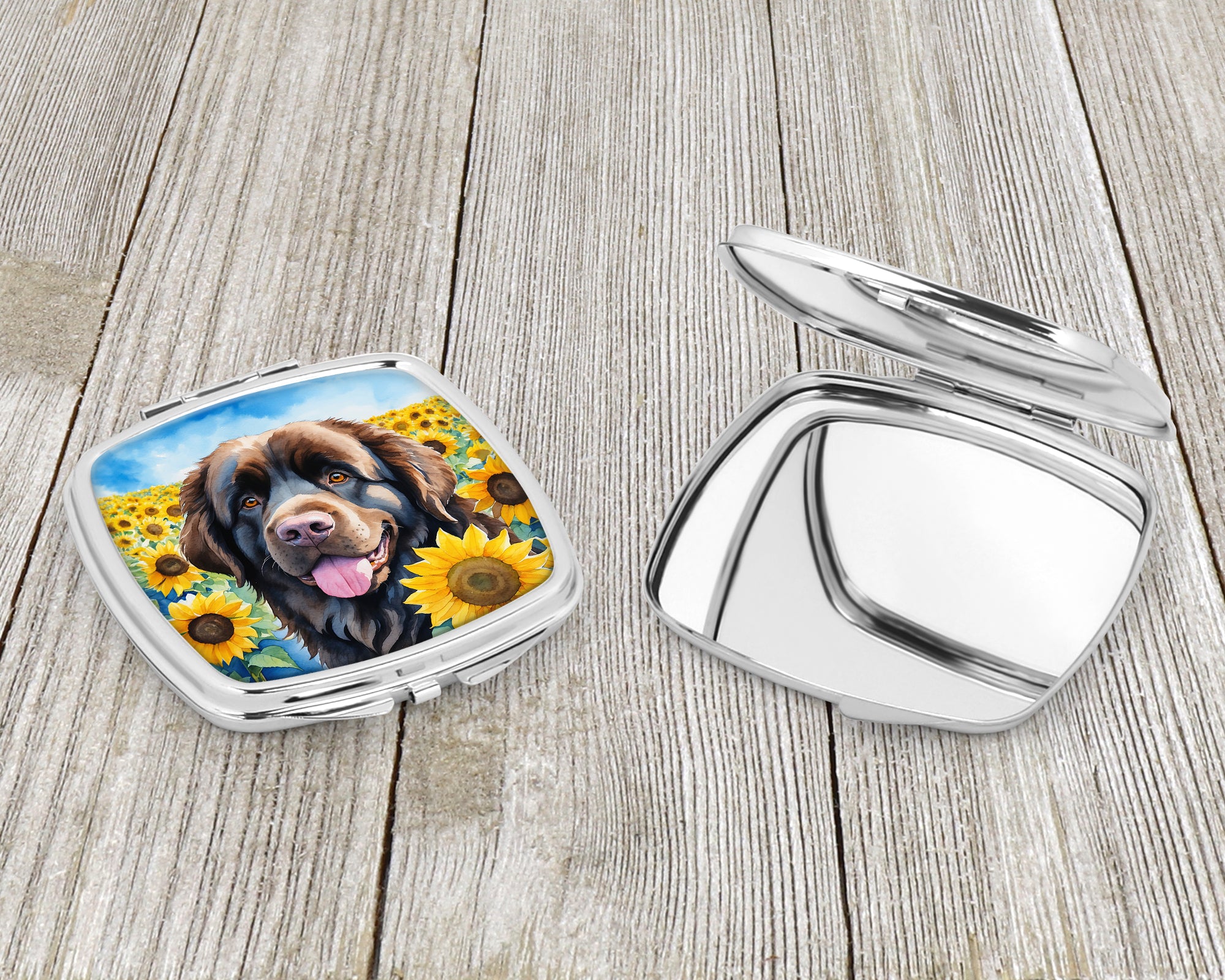 Newfoundland in Sunflowers Compact Mirror