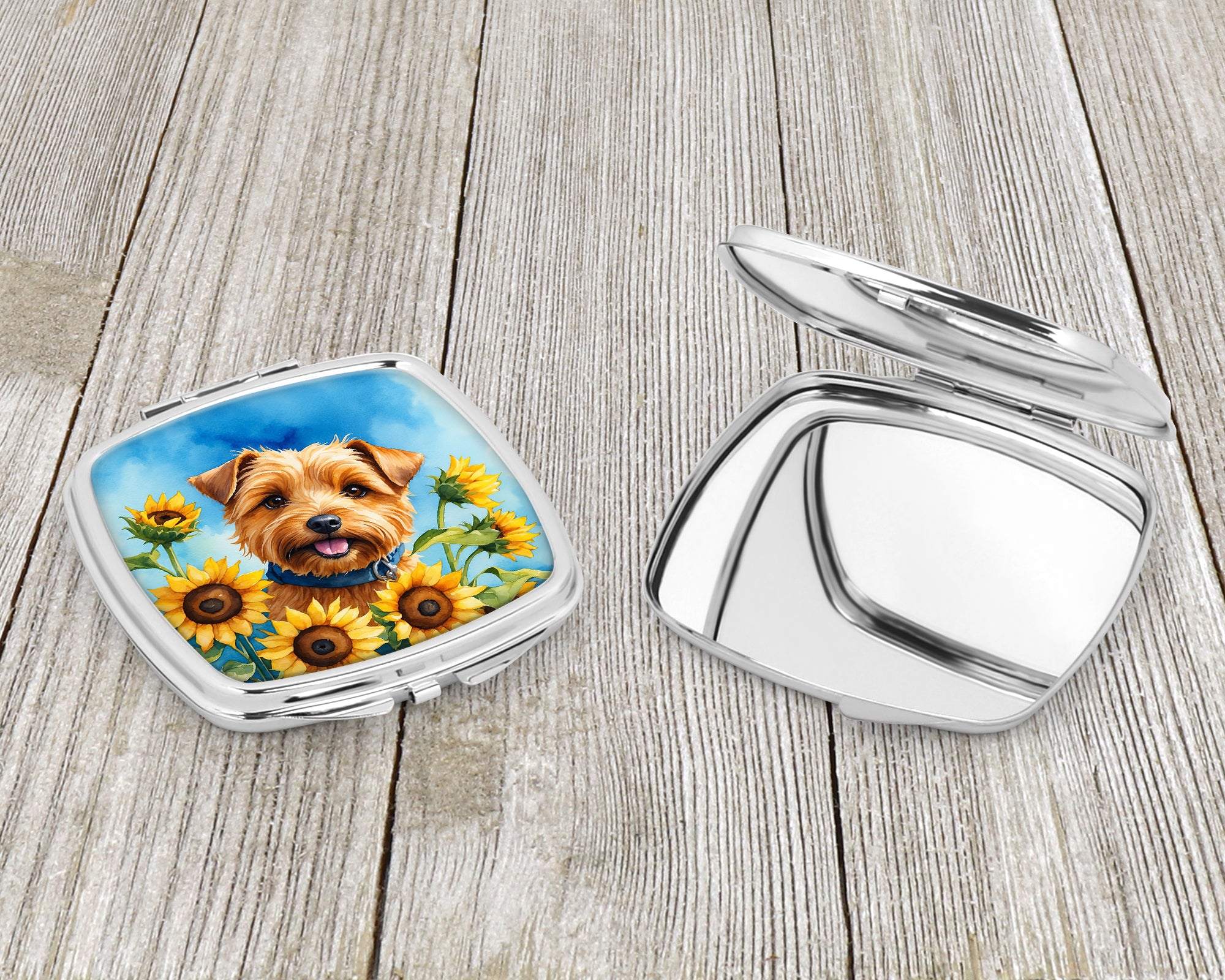 Norfolk Terrier in Sunflowers Compact Mirror