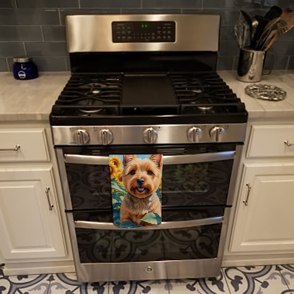 Norwich Terrier in Sunflowers Kitchen Towel