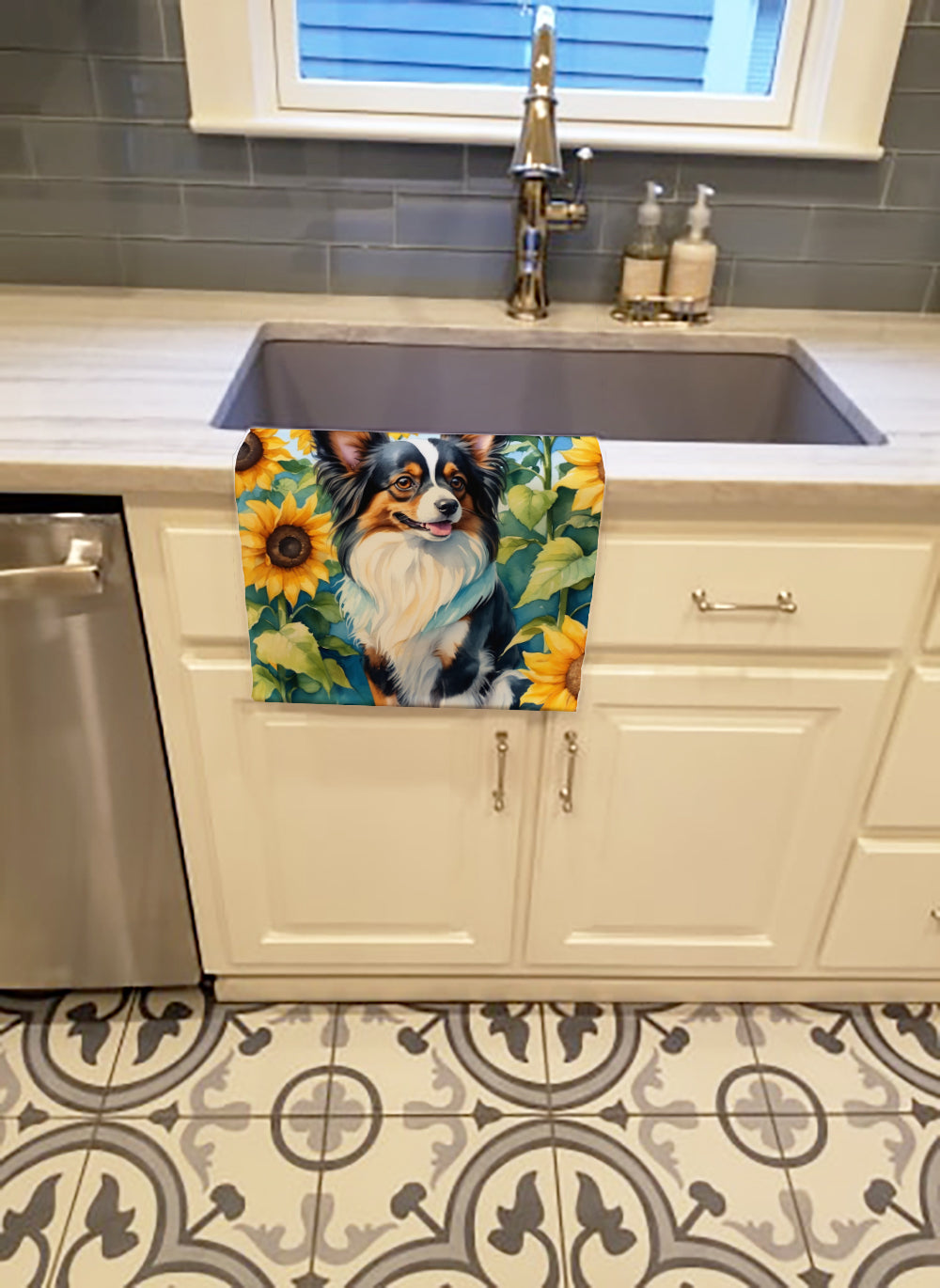 Buy this Papillon in Sunflowers Kitchen Towel