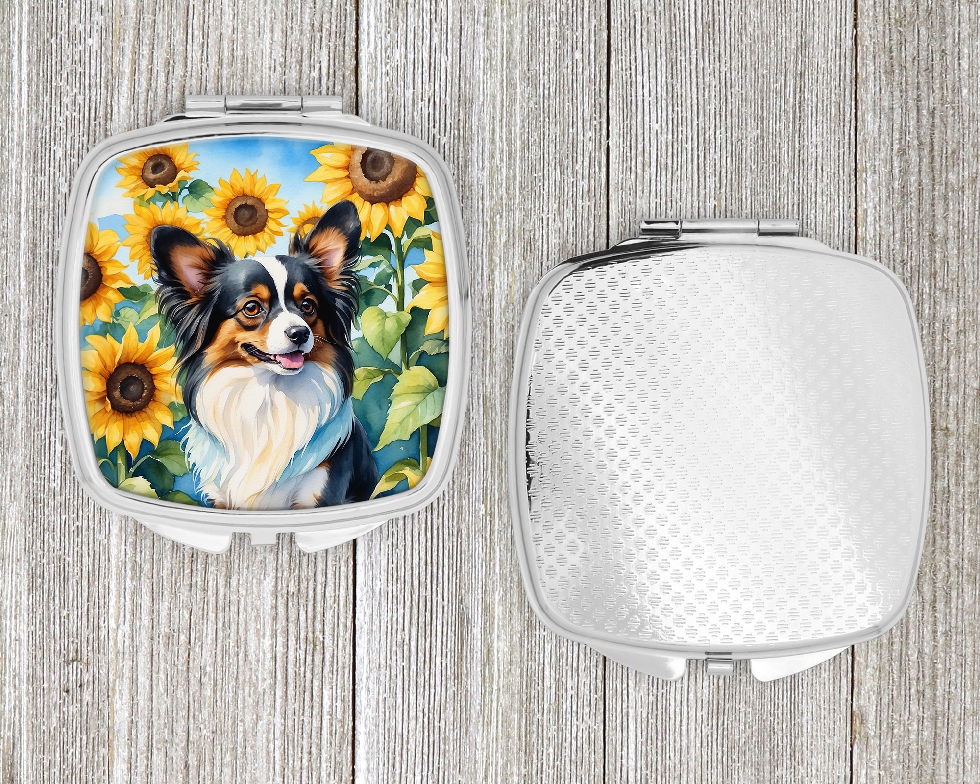Papillon in Sunflowers Compact Mirror