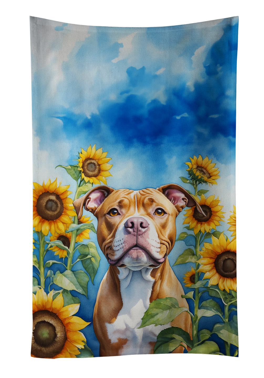 Buy this Pit Bull Terrier in Sunflowers Kitchen Towel