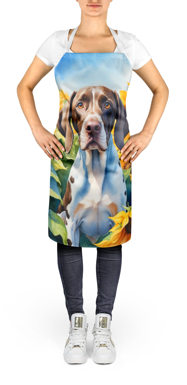 Pointer in Sunflowers Apron