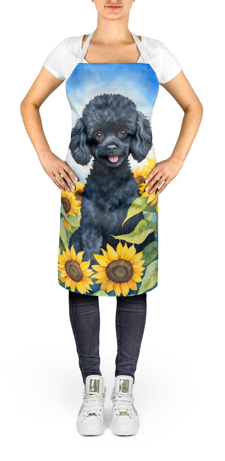 Buy this Black Poodle in Sunflowers Apron