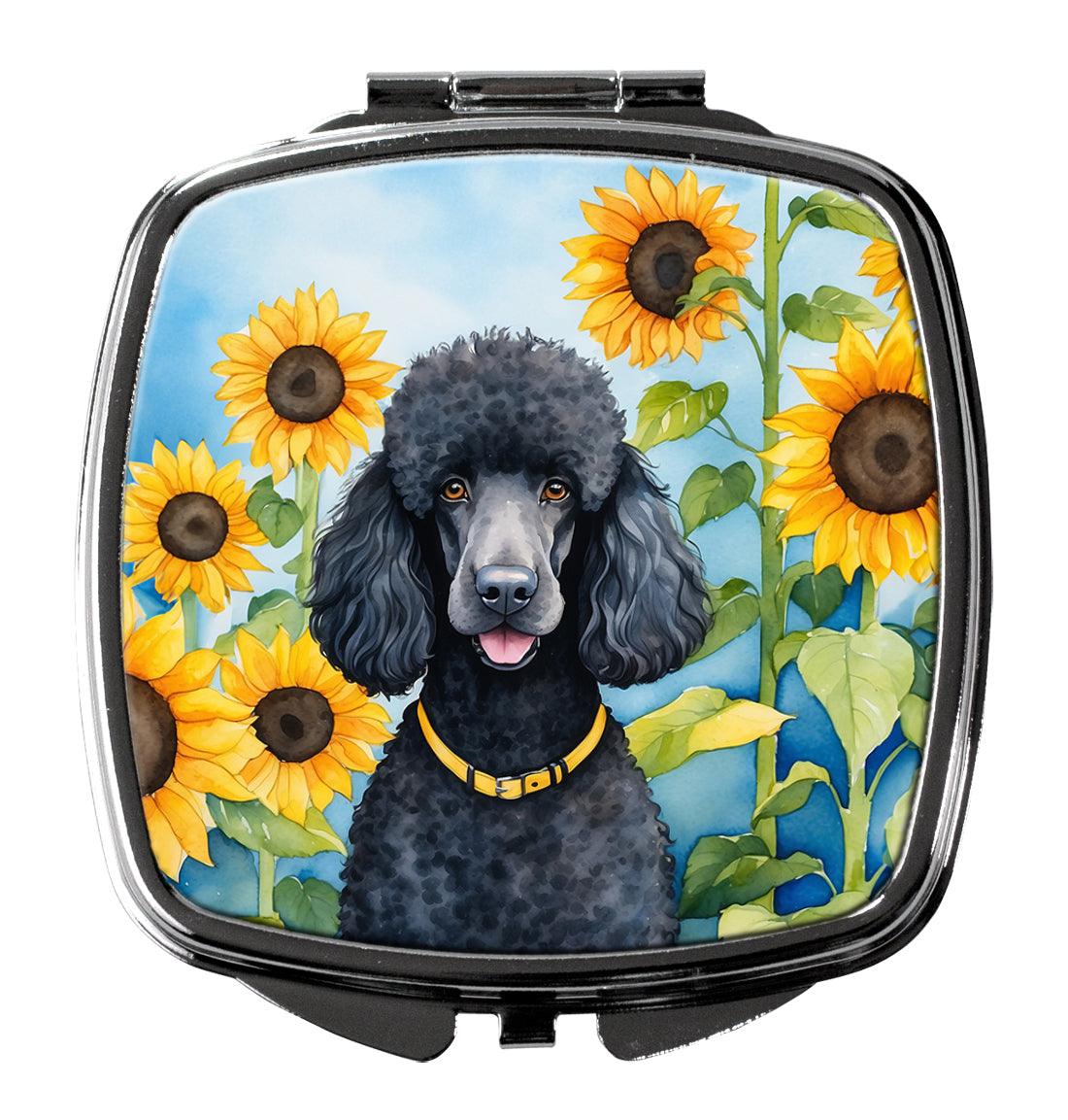 Buy this Black Poodle in Sunflowers Compact Mirror