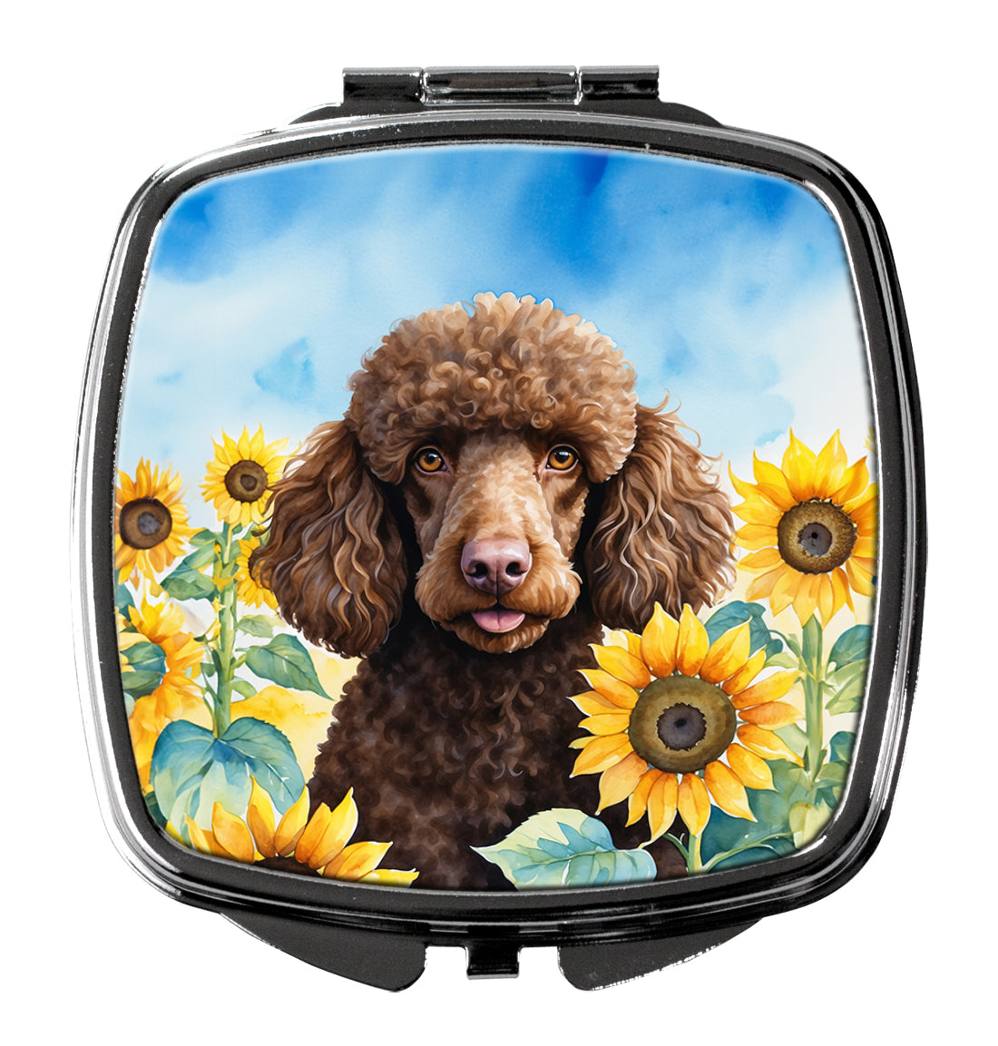 Buy this Chocolate Poodle in Sunflowers Compact Mirror