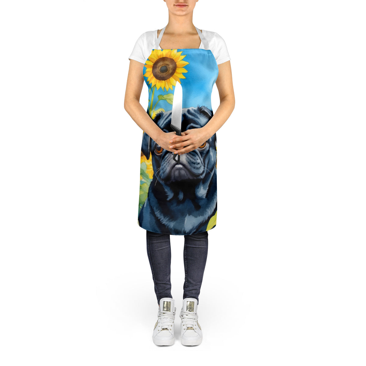 Pug in Sunflowers Apron