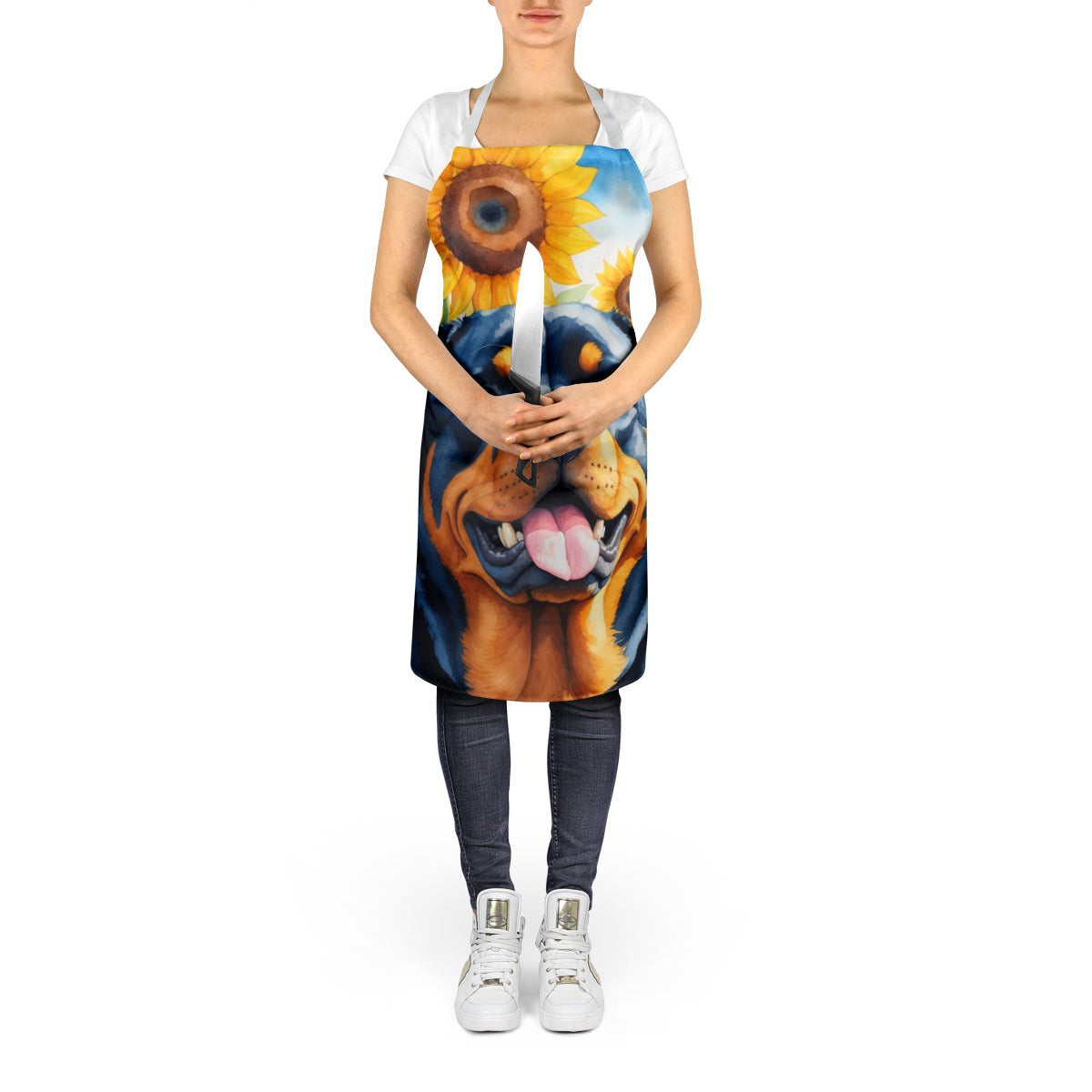 Rottweiler in Sunflowers Apron