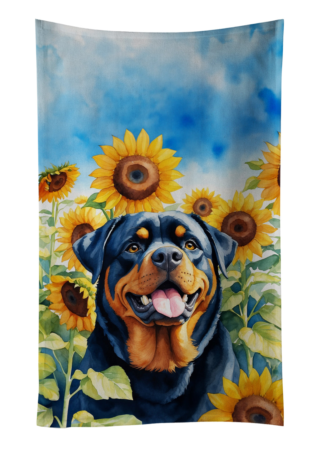 Buy this Rottweiler in Sunflowers Kitchen Towel