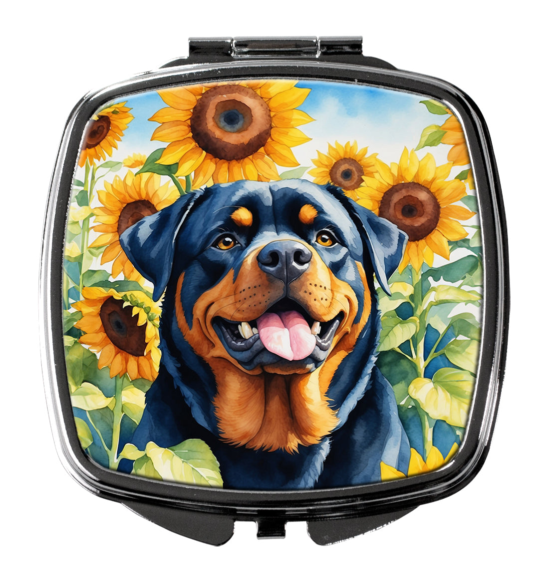 Buy this Rottweiler in Sunflowers Compact Mirror