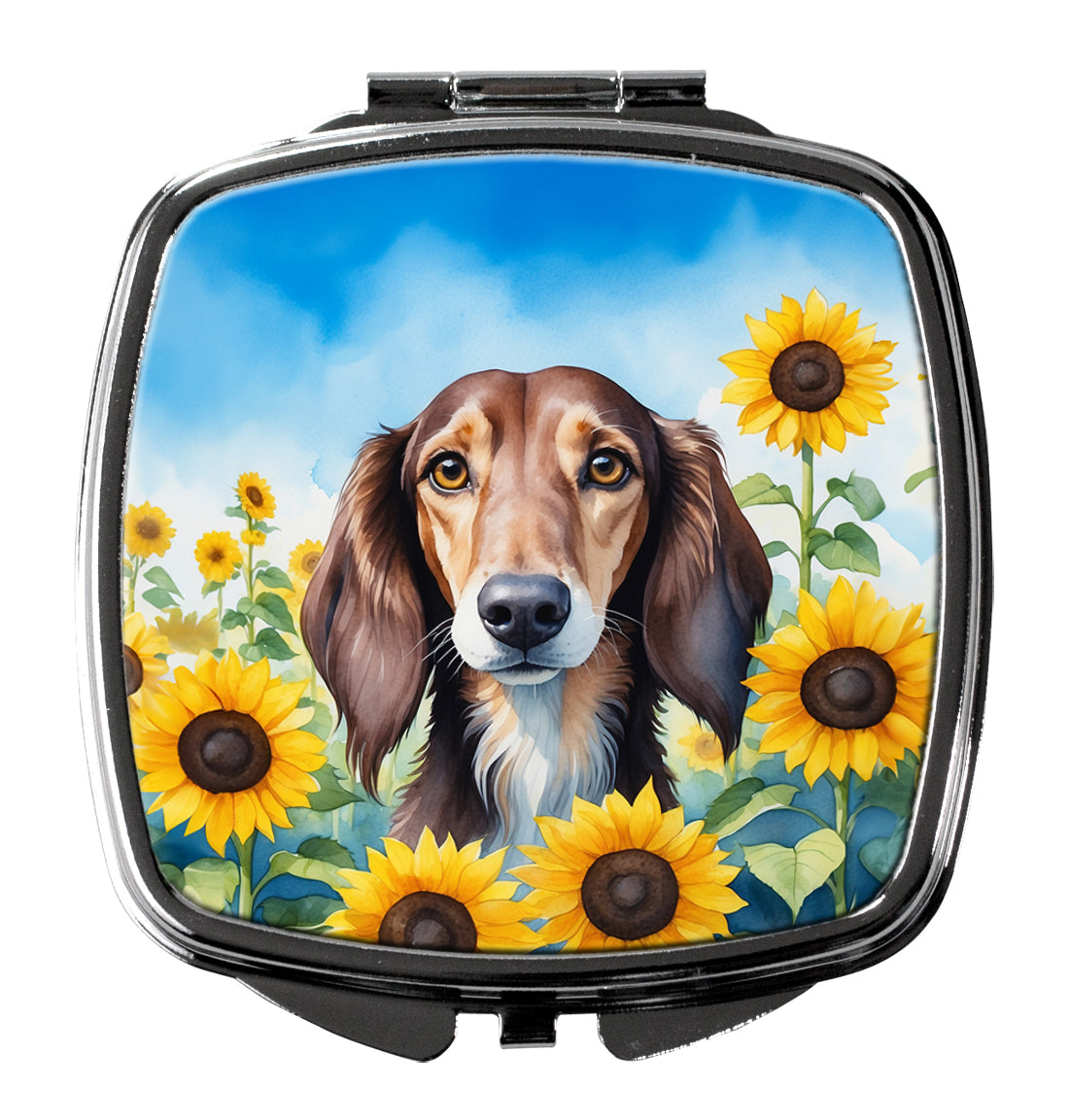 Buy this Saluki in Sunflowers Compact Mirror