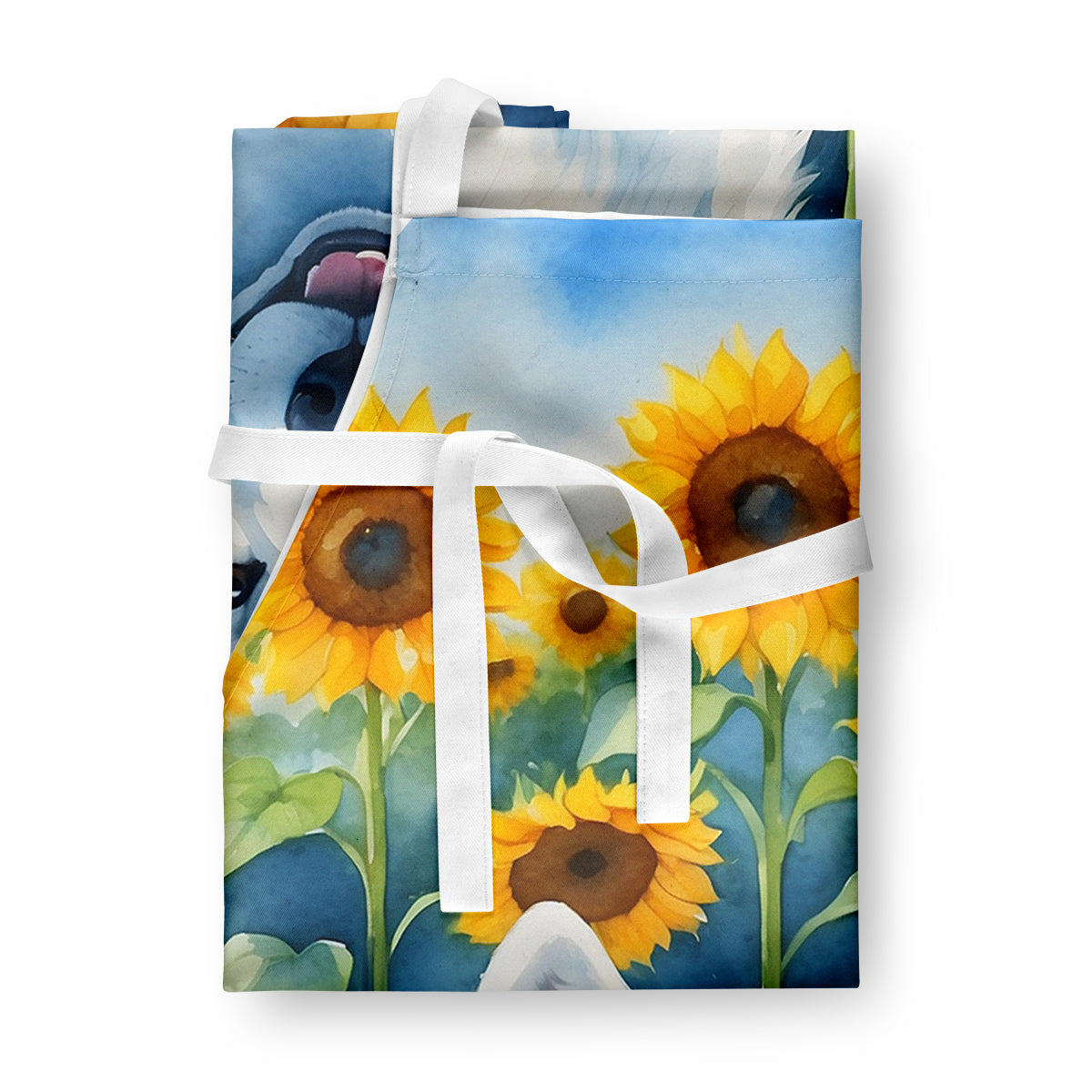 Samoyed in Sunflowers Apron