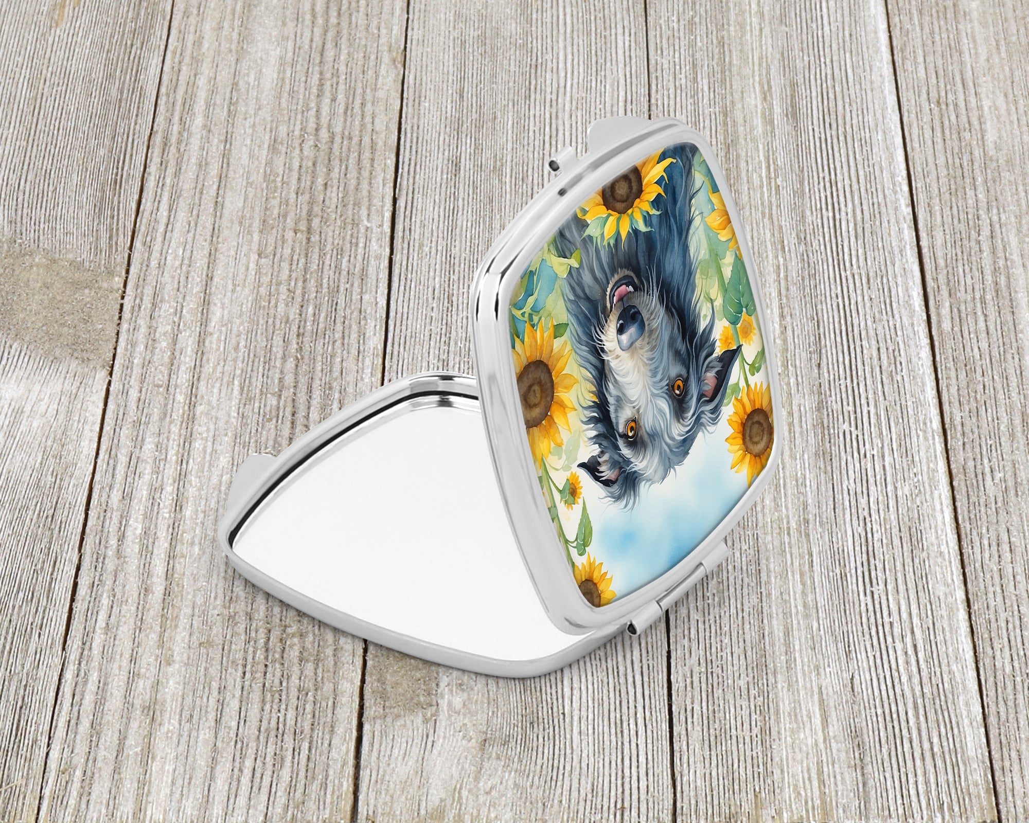 Buy this Scottish Deerhound in Sunflowers Compact Mirror