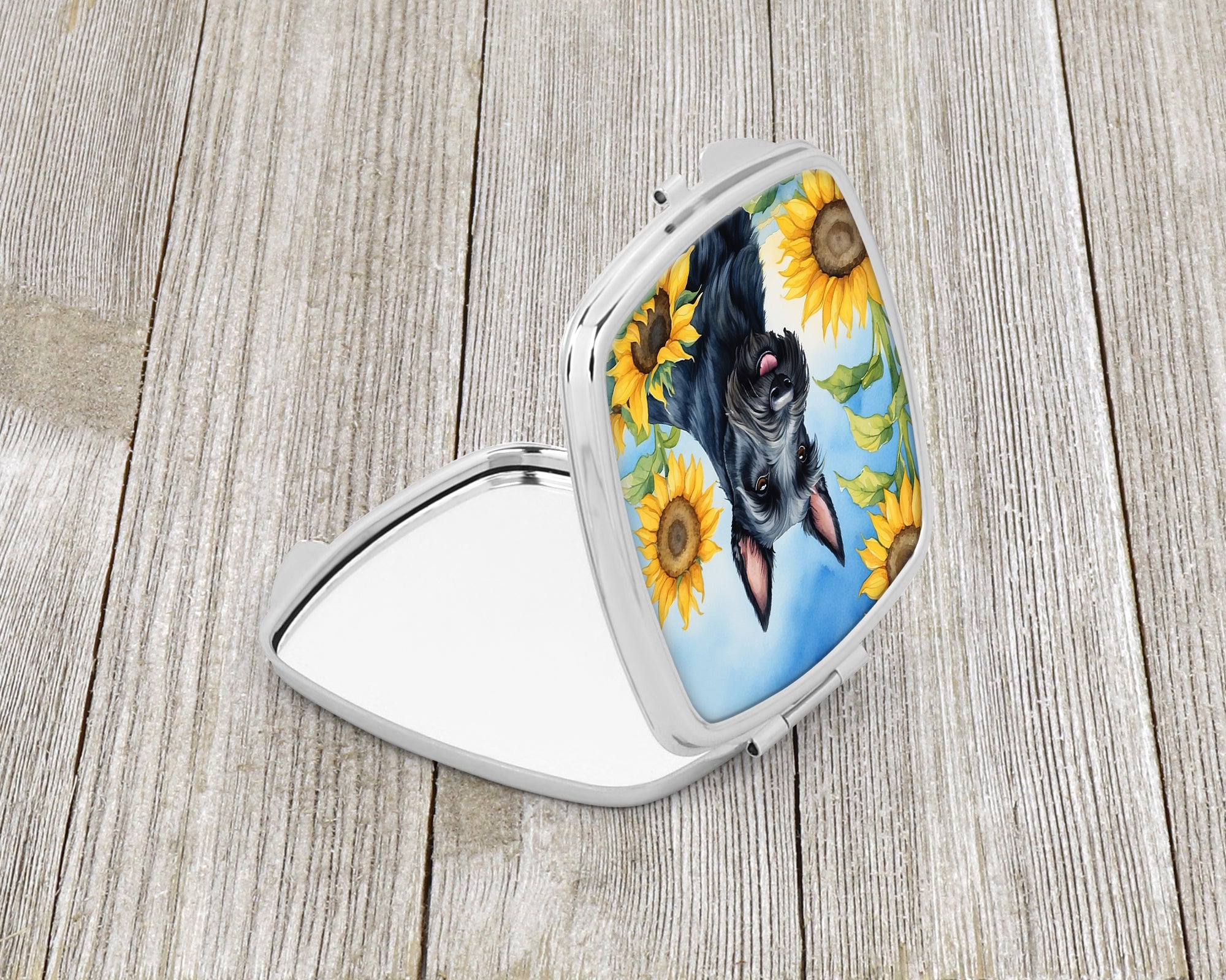Scottish Terrier in Sunflowers Compact Mirror