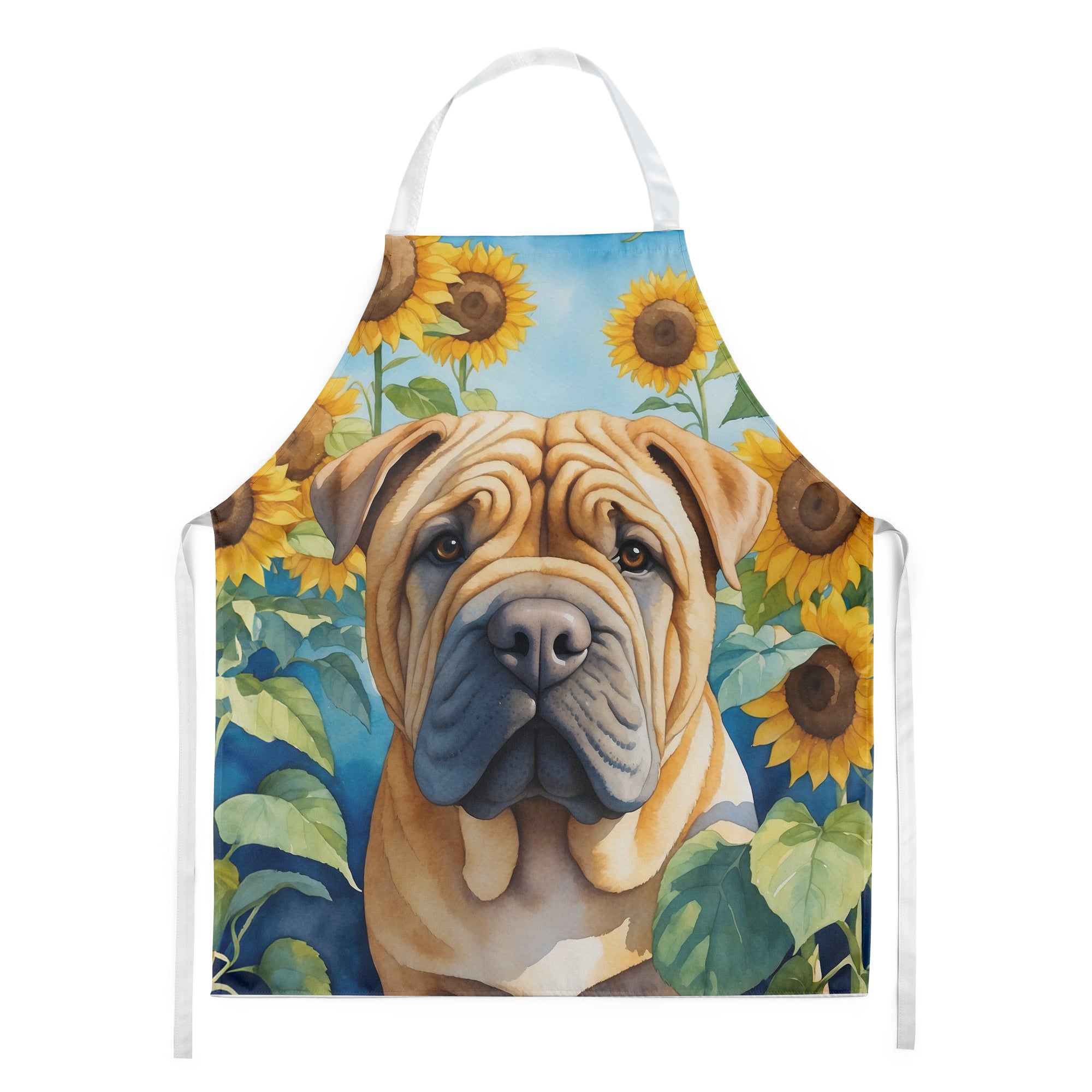 Buy this Shar Pei in Sunflowers Apron