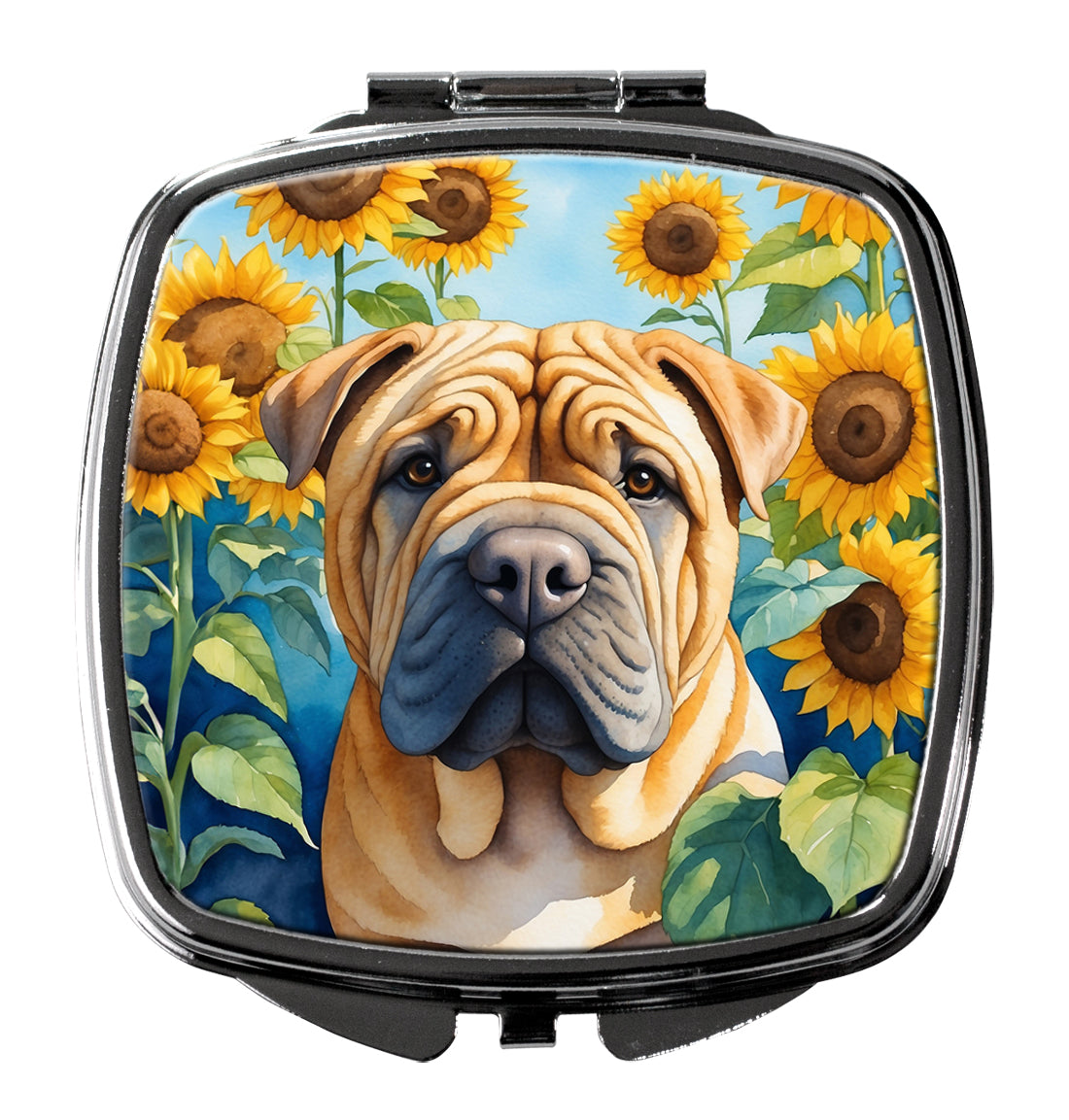 Buy this Shar Pei in Sunflowers Compact Mirror