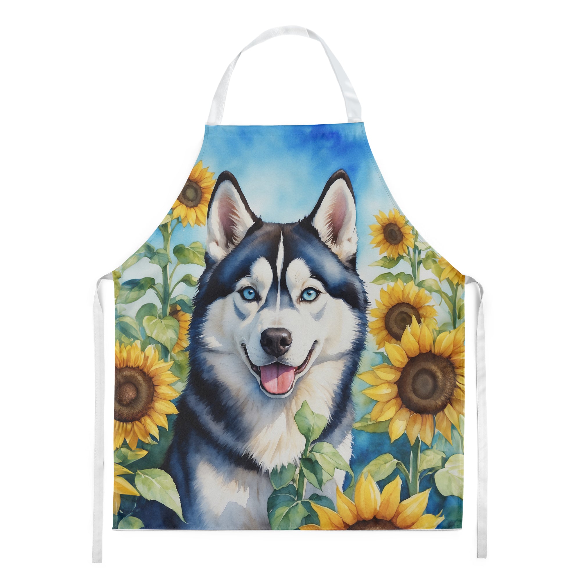 Buy this Siberian Husky in Sunflowers Apron