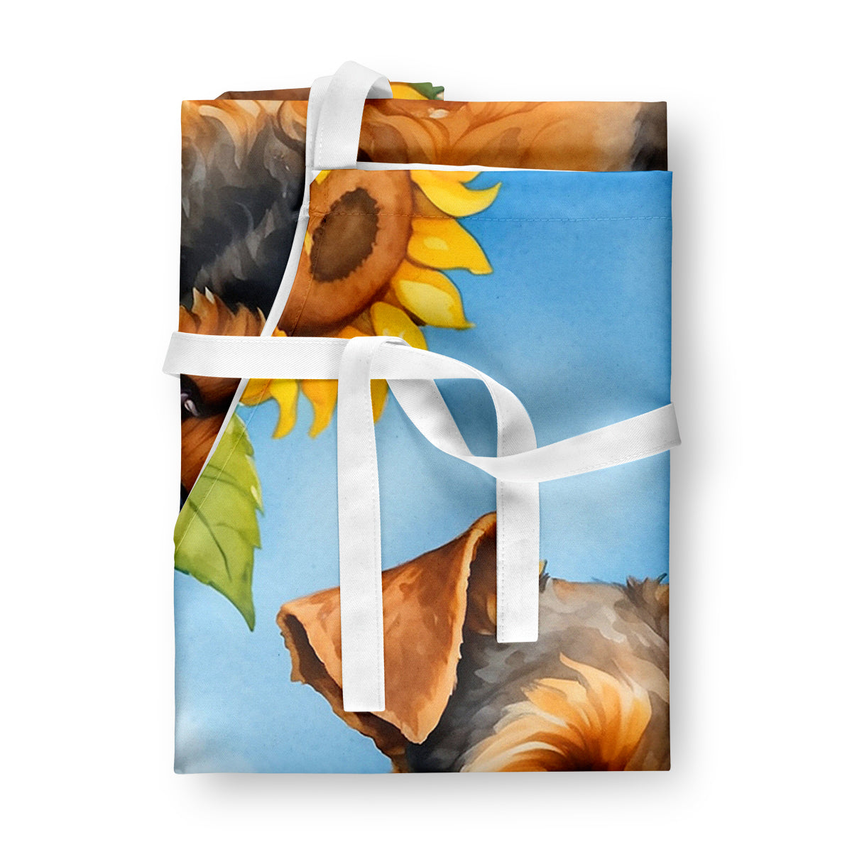 Welsh Terrier in Sunflowers Apron