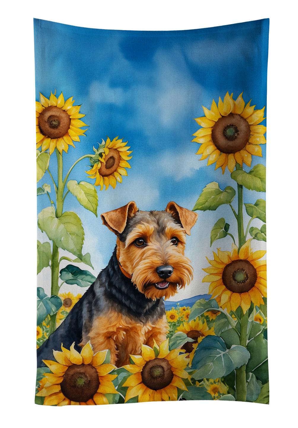 Buy this Welsh Terrier in Sunflowers Kitchen Towel
