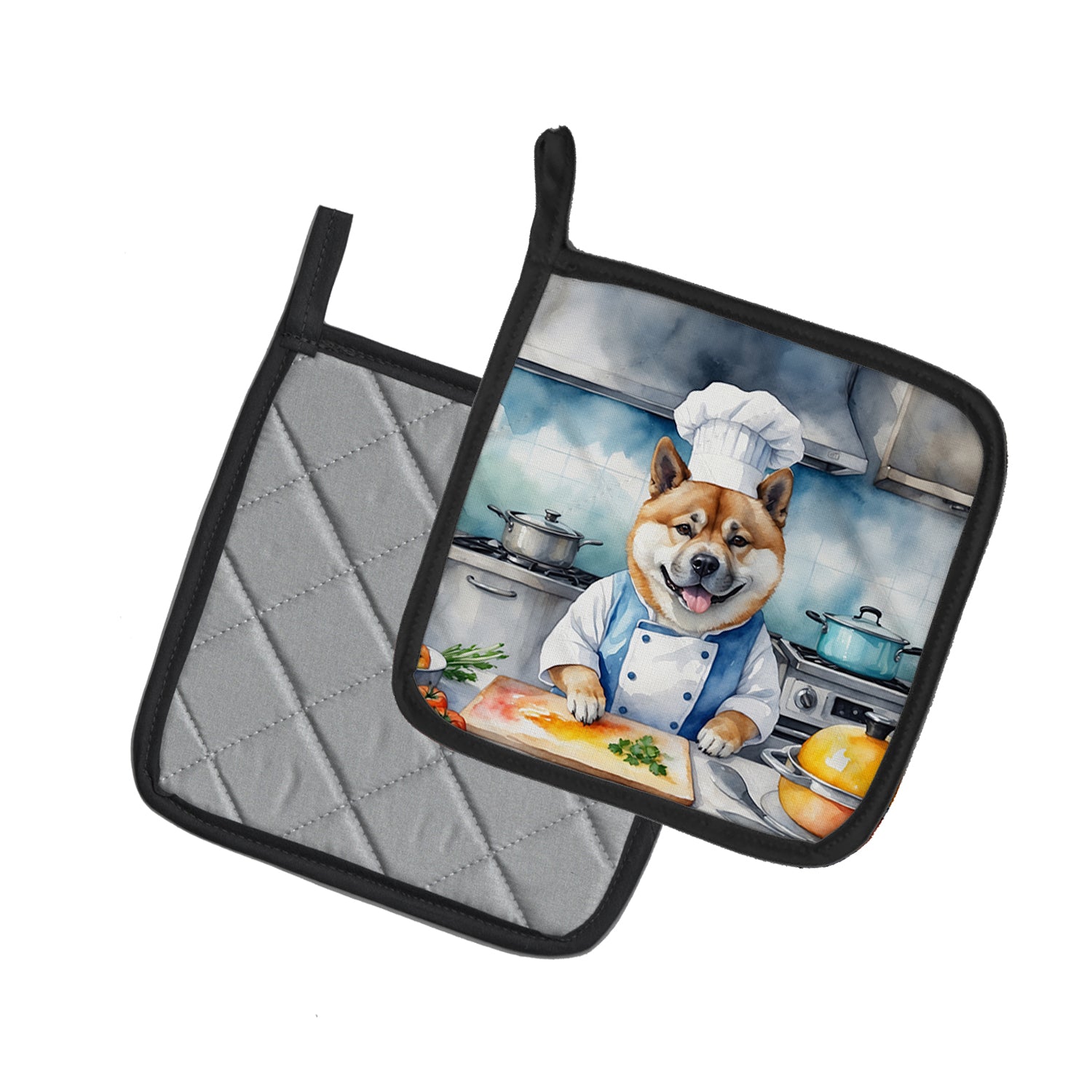 Akita The Chef Pair of Pot Holders