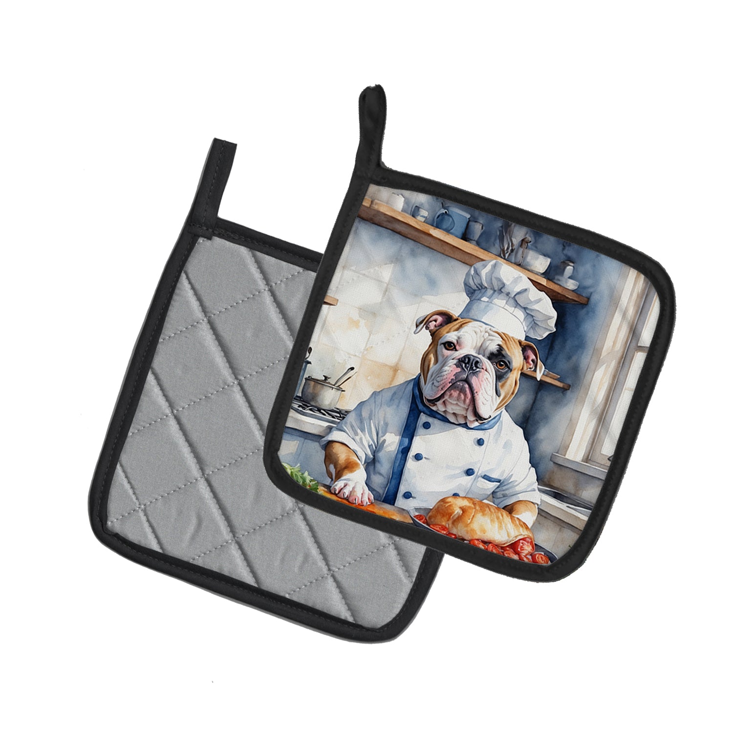 Buy this American Bulldog The Chef Pair of Pot Holders