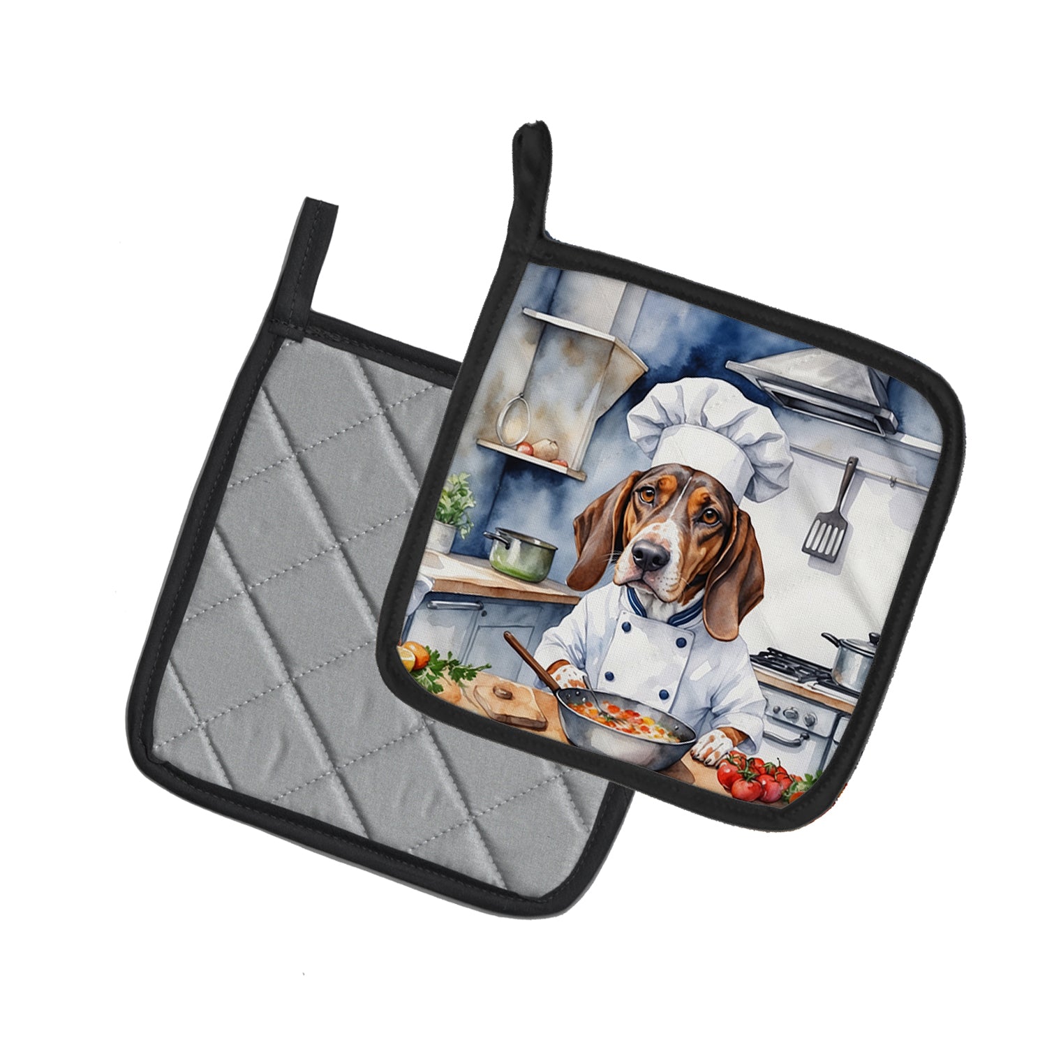 American English Coonhound The Chef Pair of Pot Holders