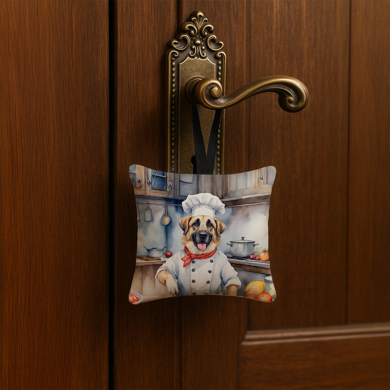 Caroline's Treasures Anatolian Shepherd The Chef Hanging Square Fabric Ornament 3.5 × 3.5