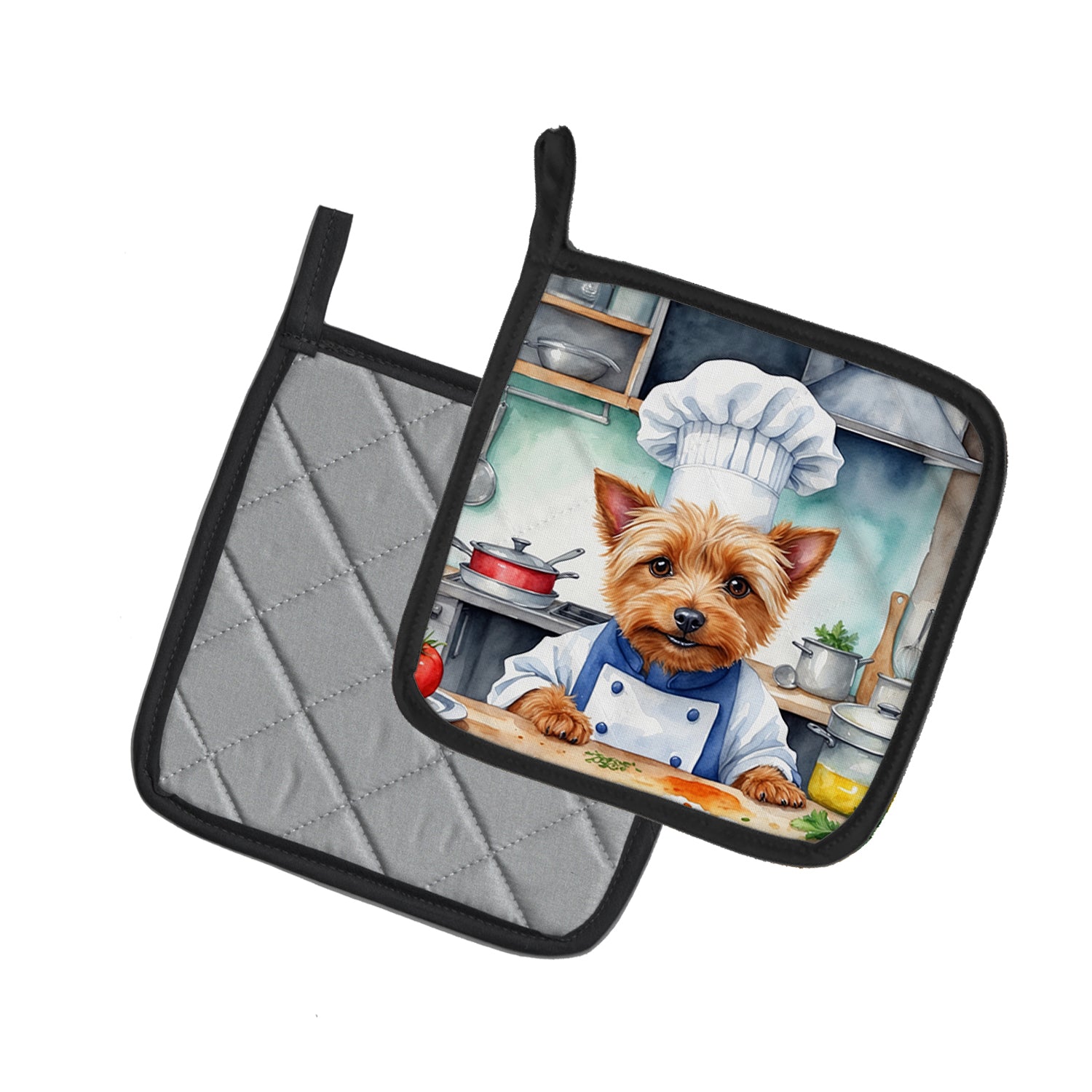 Buy this Australian Terrier The Chef Pair of Pot Holders