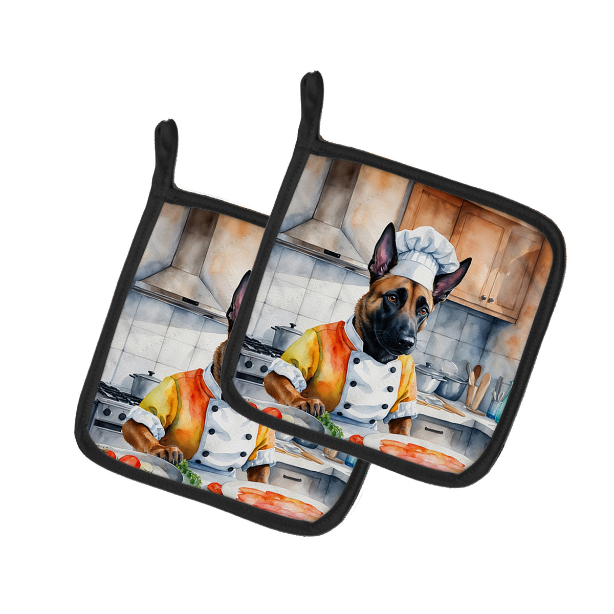 Buy this Belgian Malinois The Chef Pair of Pot Holders