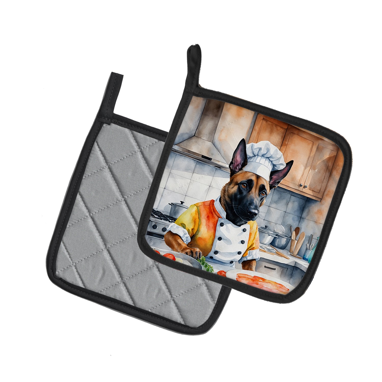 Belgian Malinois The Chef Pair of Pot Holders