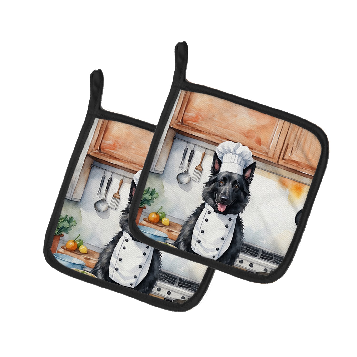 Buy this Belgian Sheepdog The Chef Pair of Pot Holders