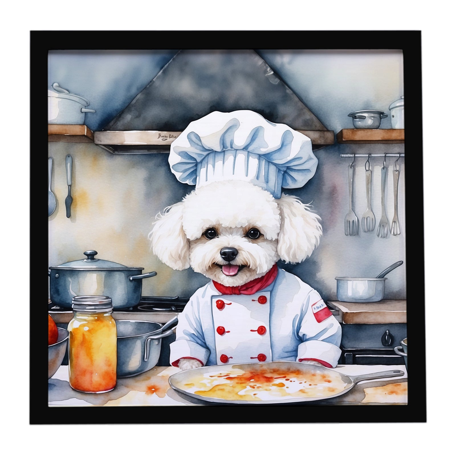 Caroline's Treasures Bichon Frise The Chef Framed Metal Print