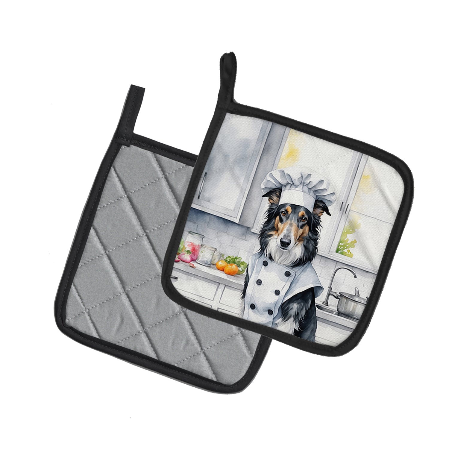 Borzoi The Chef Pair of Pot Holders