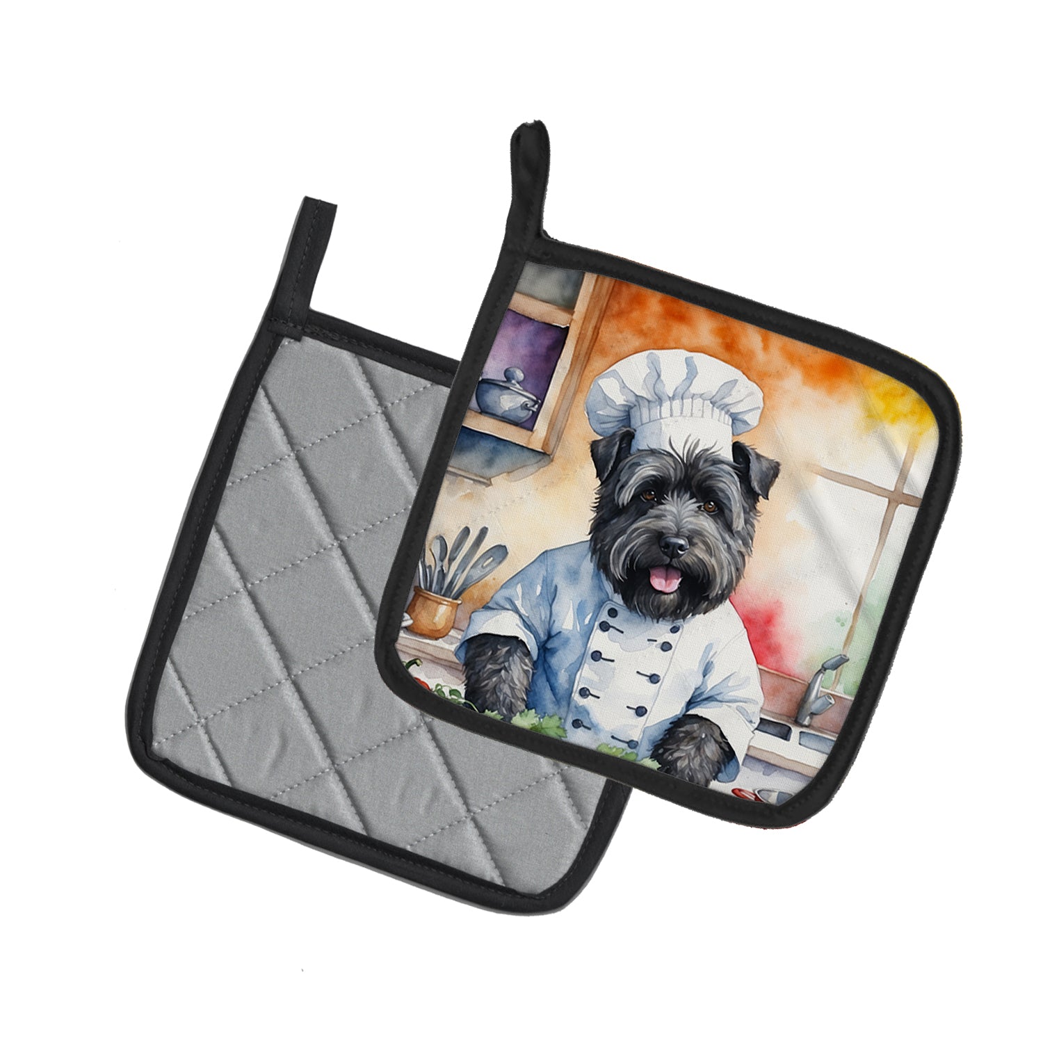Buy this Bouvier des Flandres The Chef Pair of Pot Holders