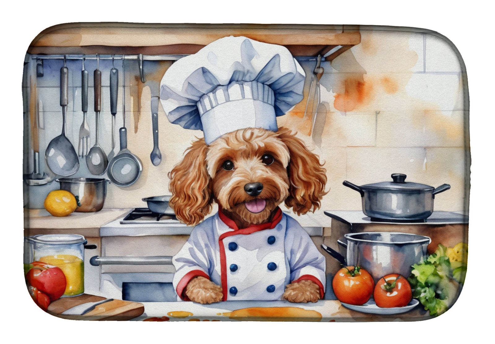 Caroline's Treasures Cockapoo The Chef Dish Drying Mat