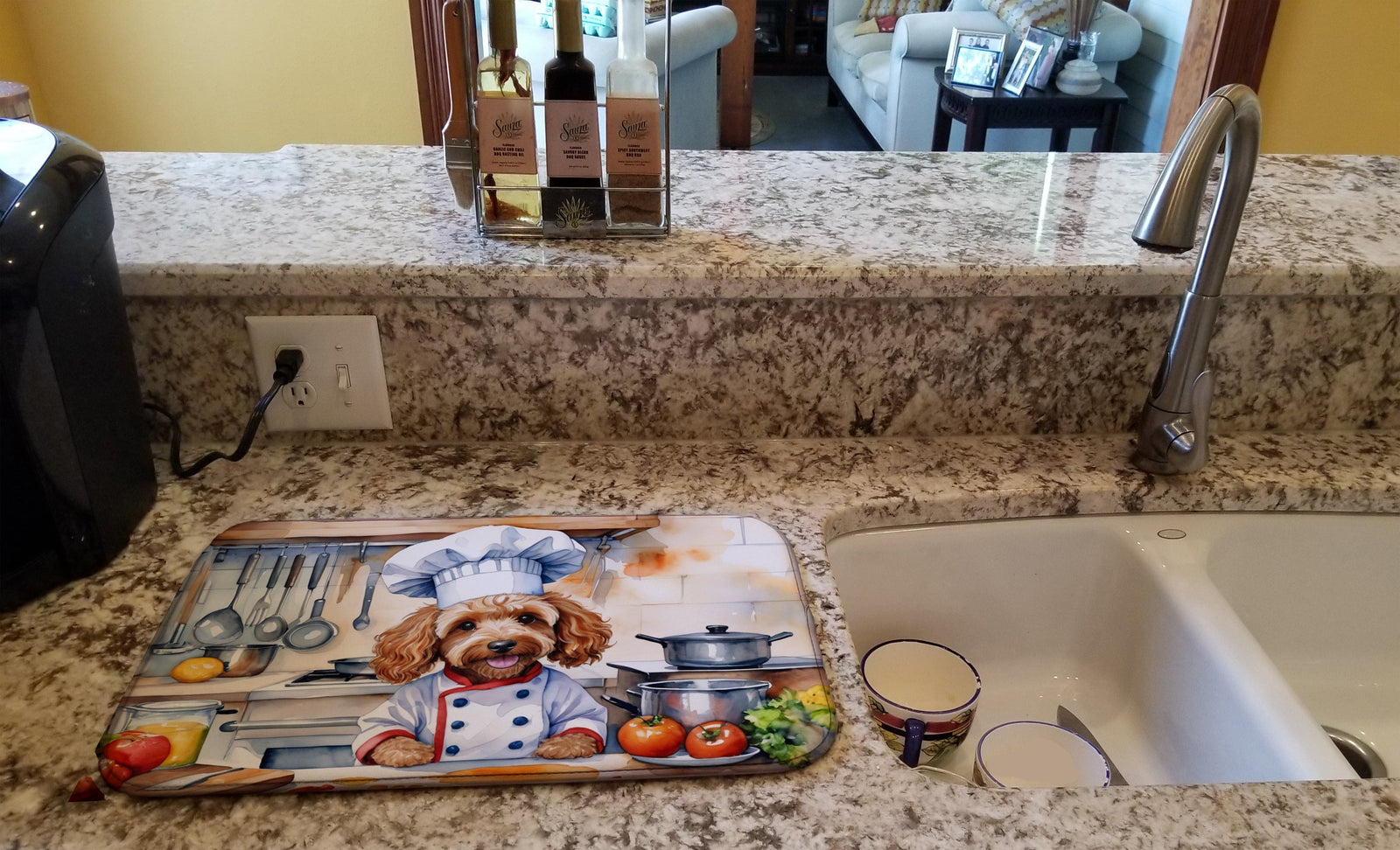 Caroline's Treasures Cockapoo The Chef Dish Drying Mat