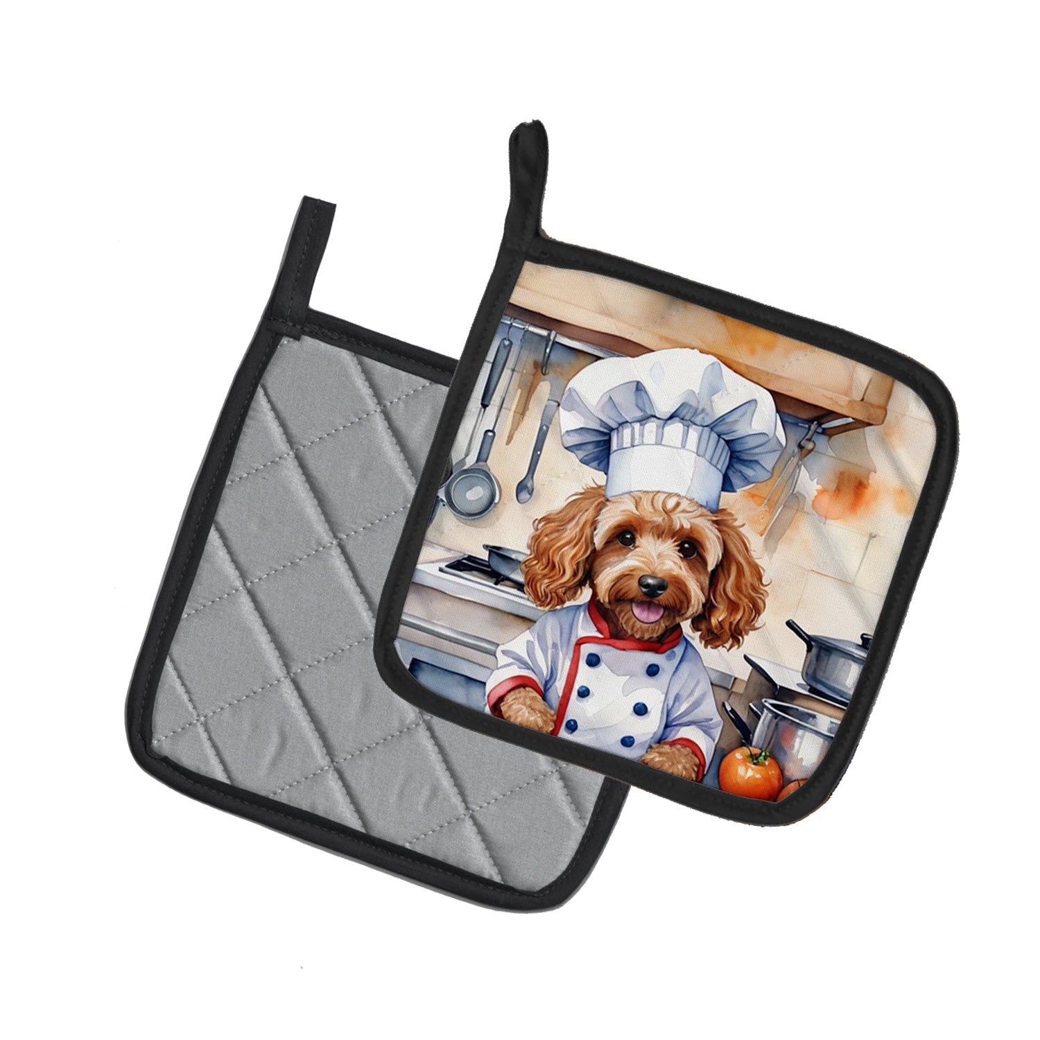 Cockapoo The Chef Pair of Pot Holders